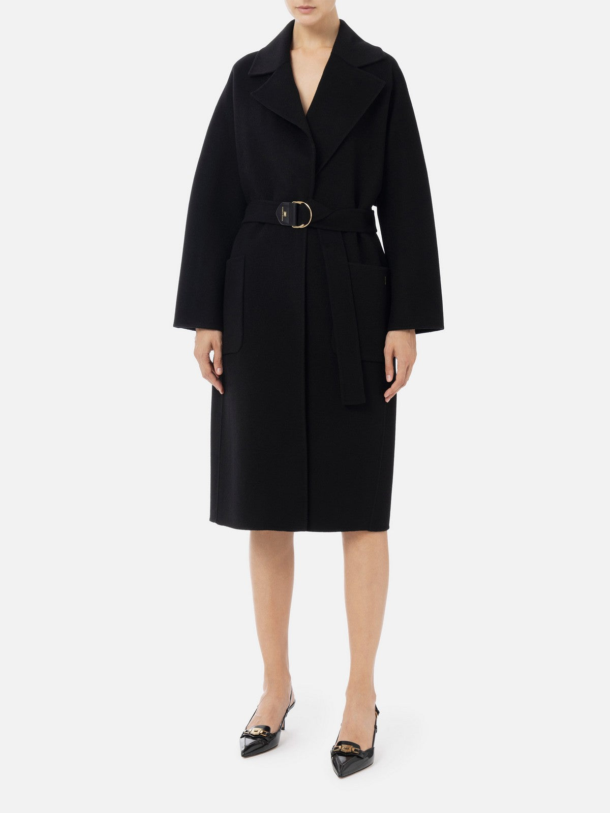 ELISABETTA FRANCHI Cappotto Donna CP54D46E2 110 Nero gioboutiqueweb