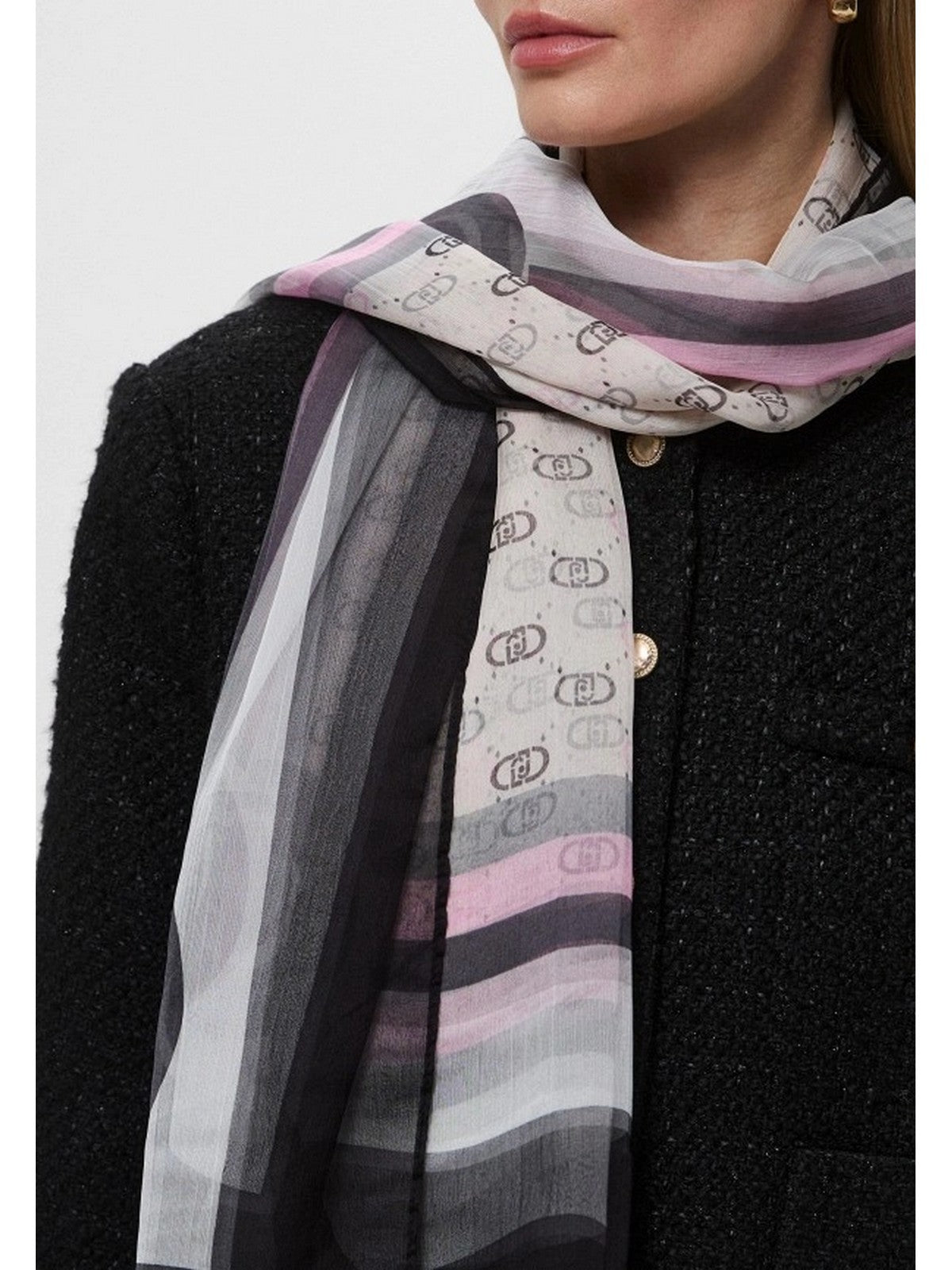 LIU JO SOFT Foulard Donna 2A5042T0300 22222 NERO gioboutiqueweb