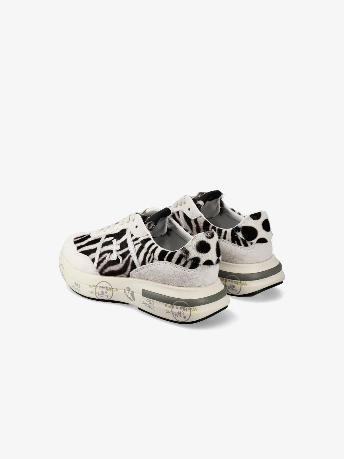 PREMIATA Sneaker Donna CASSIE VAR 7677 ANIMALIER ZEBRA/GREY