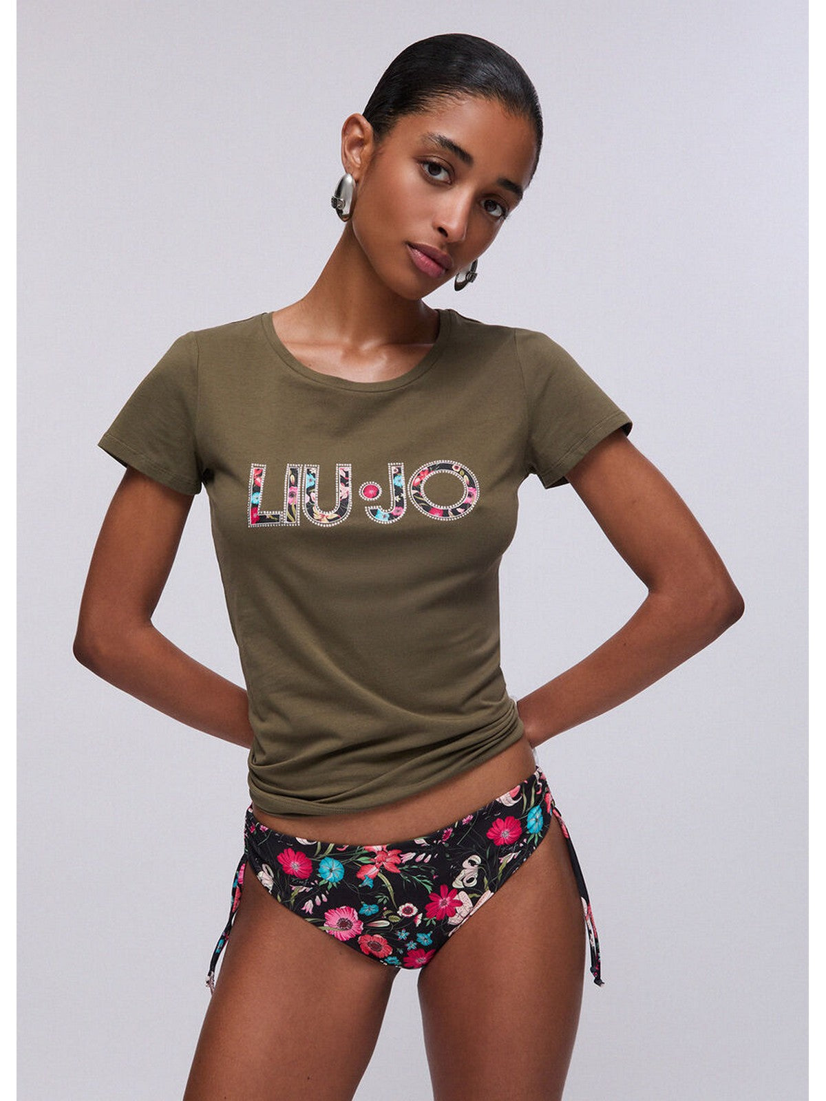 LIU JO BEACHWEAR T-shirt Donna VA6169JS003 P9761 Sea turtle/flower
