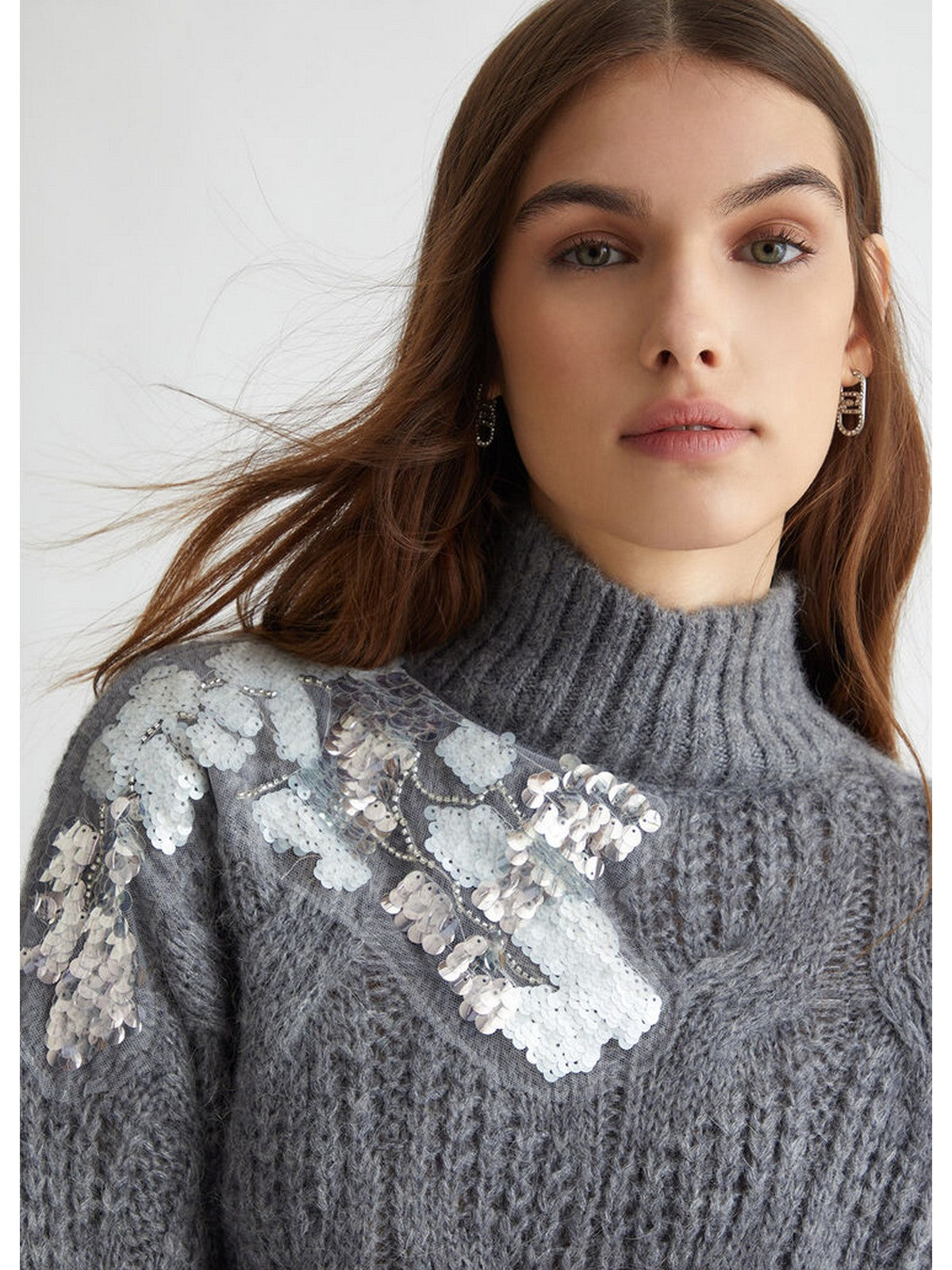 Liu Jo White Maglione Dolcevita Woman WF4357ma55p 02050 Grey