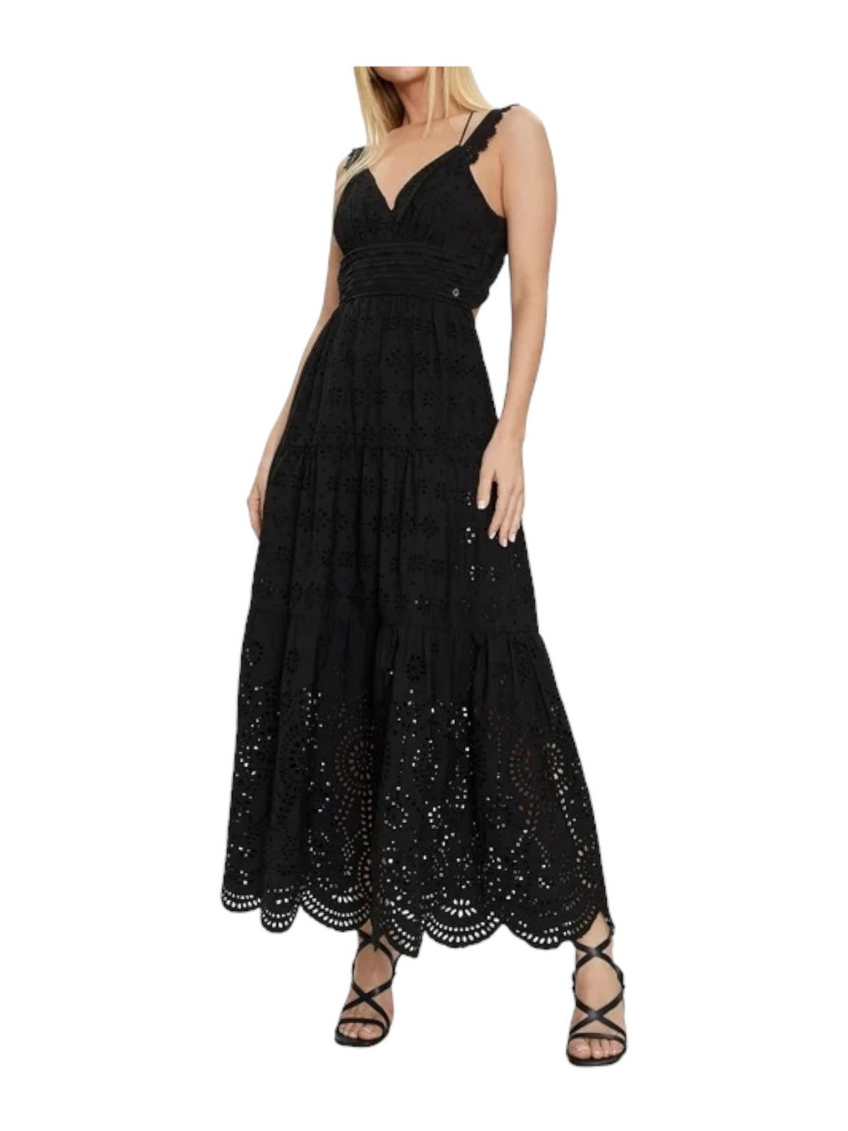 GUESS Abito Donna Sl Palma Long Dress W4GK46 WG571 JBLK Nero gioboutiqueweb