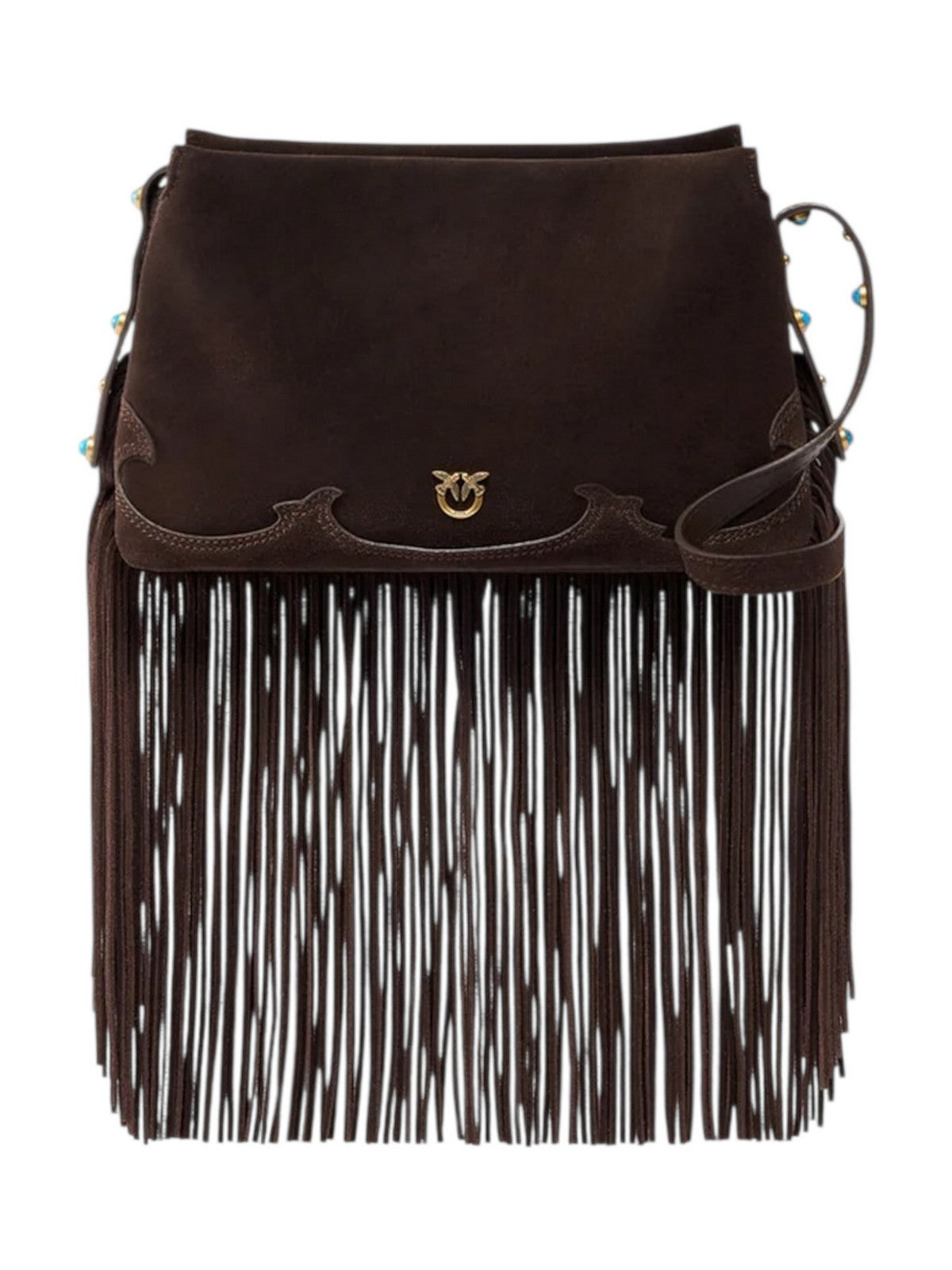 PINKO Borsa Donna TRIPLET MINI FRINGES SUEDE 106665-A0F6 M11P MARRONE CAFFE'-MIX
