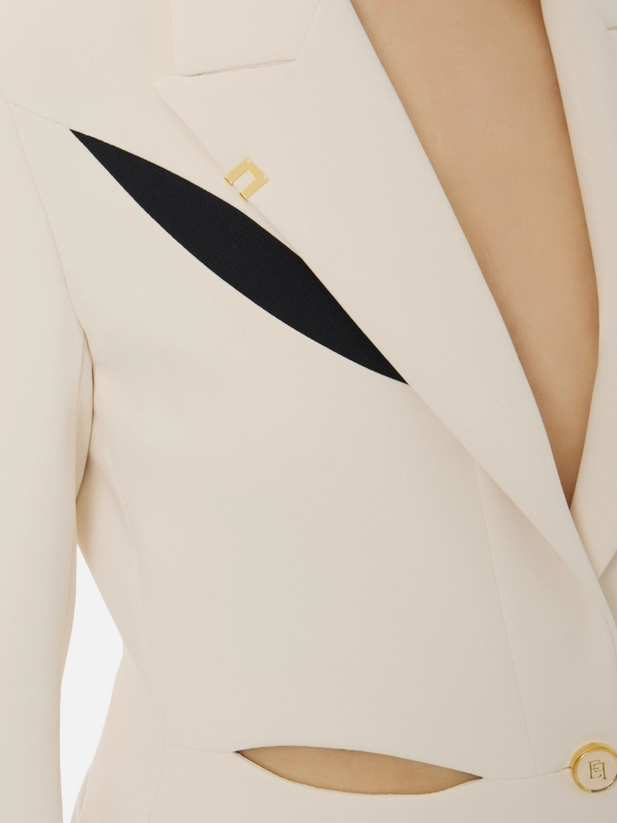 ELISABETTA FRANCHI Giacca Donna GI19861E2 E84 BURRO/NERO