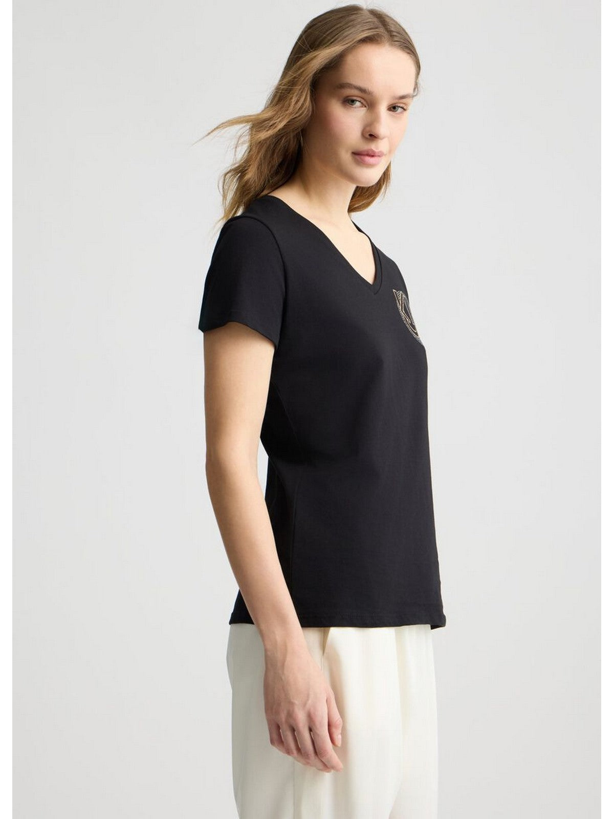 LIU JO SPORT T-shirt Donna TA5179J6040 M9178 Nero LJ circle