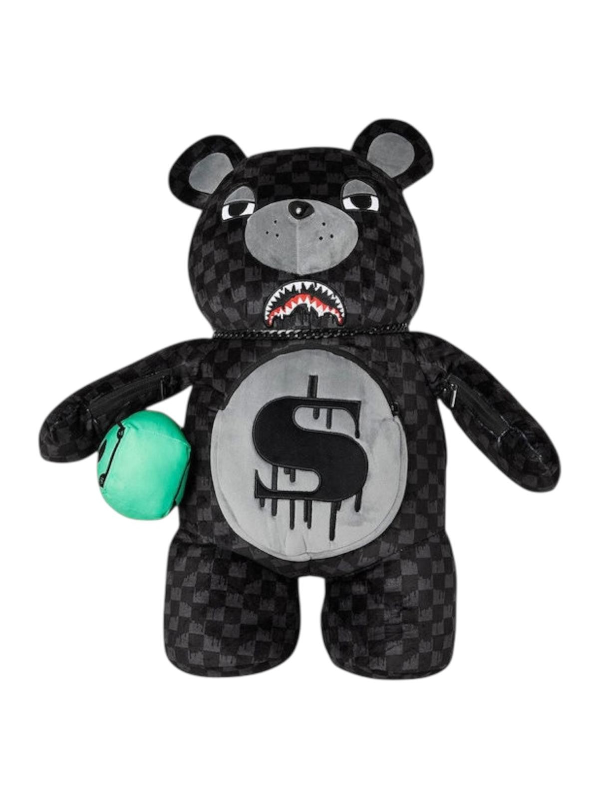 SPRAYGROUND Zaino Uomo DRIPPING SHARKS IN PARIS MONEYBEAR TEDDY BEAR 910B7974NSZ Nero gioboutiqueweb