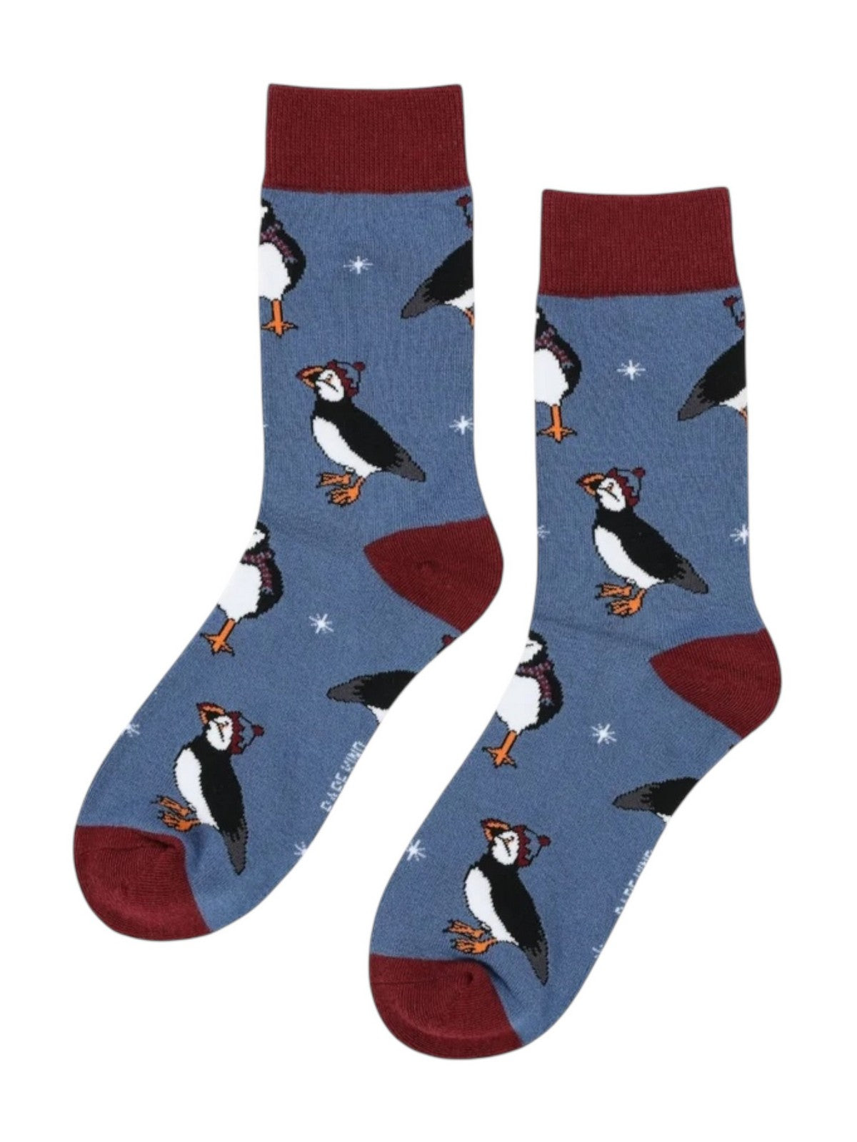 BARE KIND Calzini Unisex adulto PUFFIN AVIO/BORDEAUX