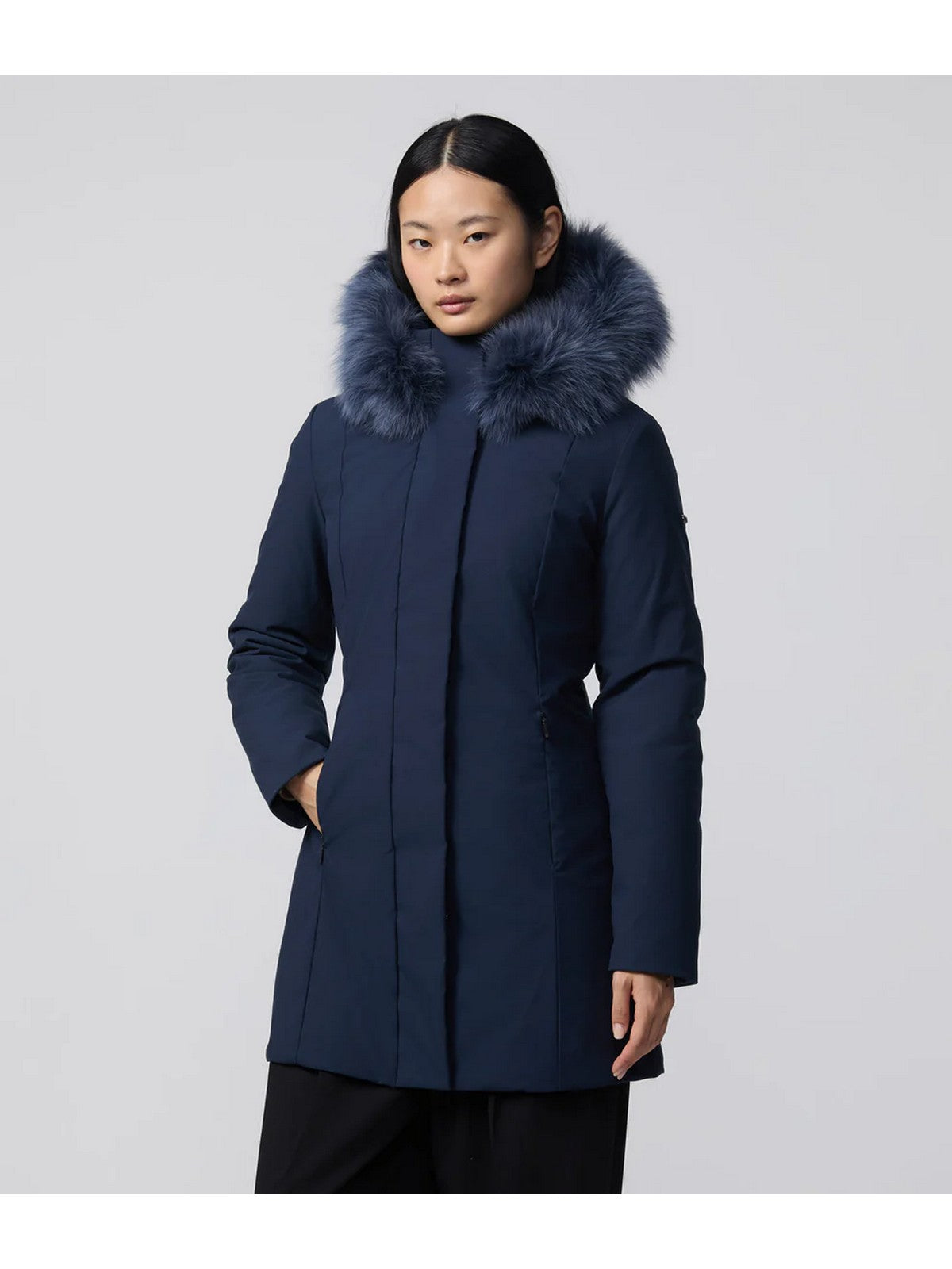 REFRIGIWEAR Piumino Donna LADY TECH/1 FUR JACKET W99108 XT3790 F03700 DARK BLUE