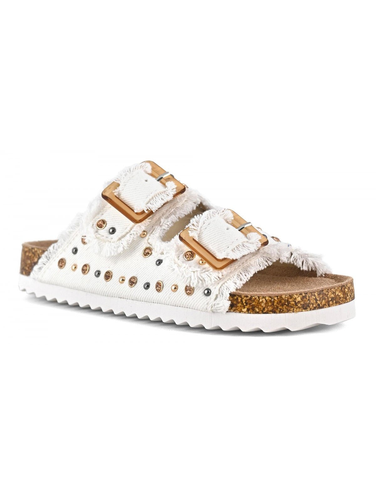 COLORS OF CALIFORNIA Sandalo Bambine e ragazze Denim Sandal With Studs HC.2409 OFF off white gioboutiqueweb