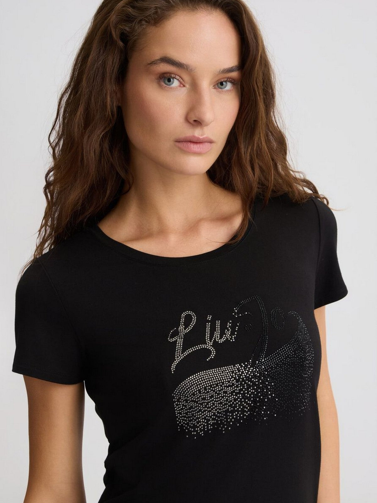 LIU JO BEACHWEAR T-shirt Donna VA5157JS360 M9206 Nero/cascata gioboutiqueweb