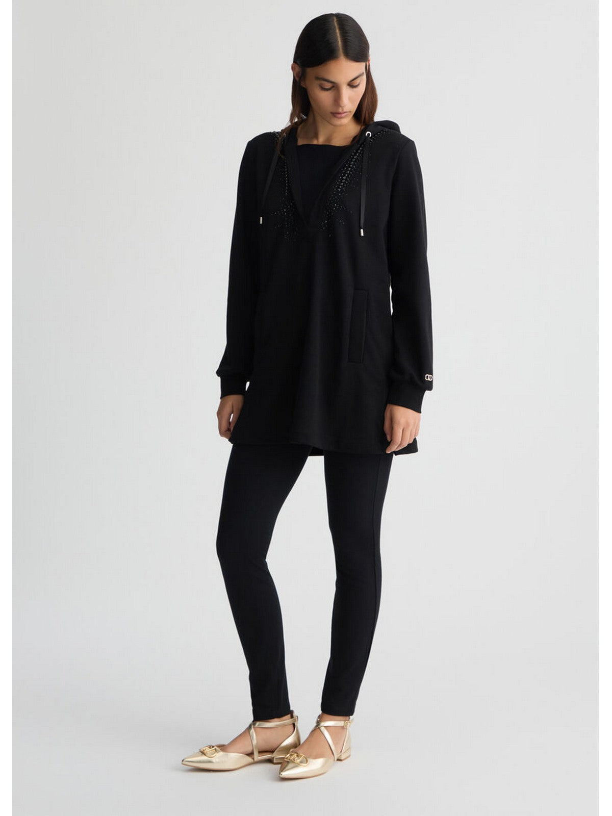 LIU JO SPORT Pantalone Donna TA5166JS182 B3280 nero/strass