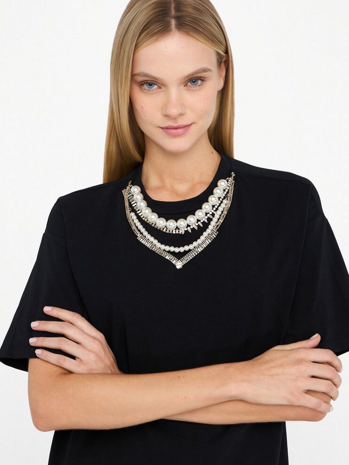 LIU JO BLACK T-shirt Donna CF5063J0088 22222 Nero