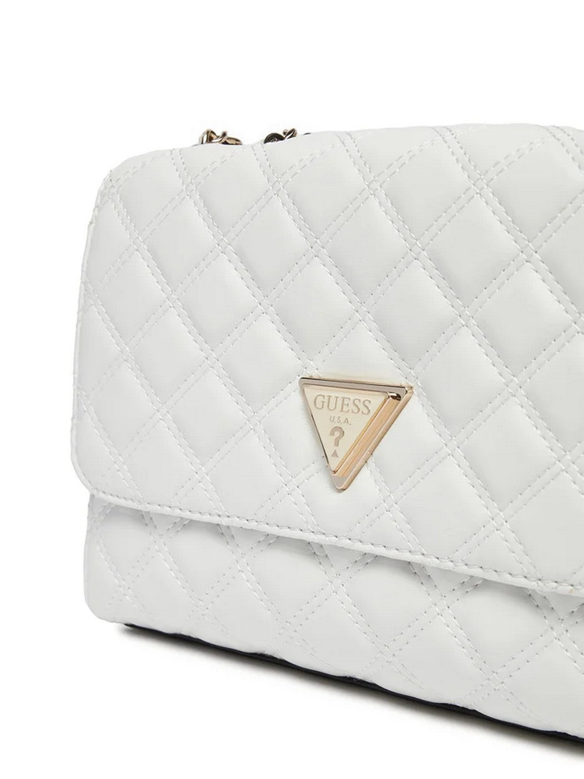 GUESS Borsa Donna GIULLY 2 CMPRTMNT CNVRTBLE FLP HWQG87 48200 WHI Bianco gioboutiqueweb