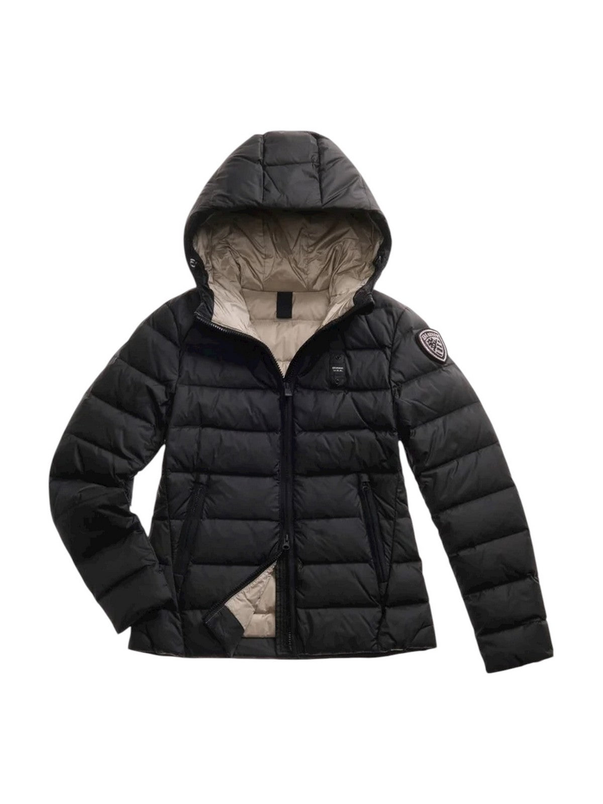 BLAUER Piumino Donna CHARME 25WBLDC03100 006047 999EI NERO interno BEIGE 301