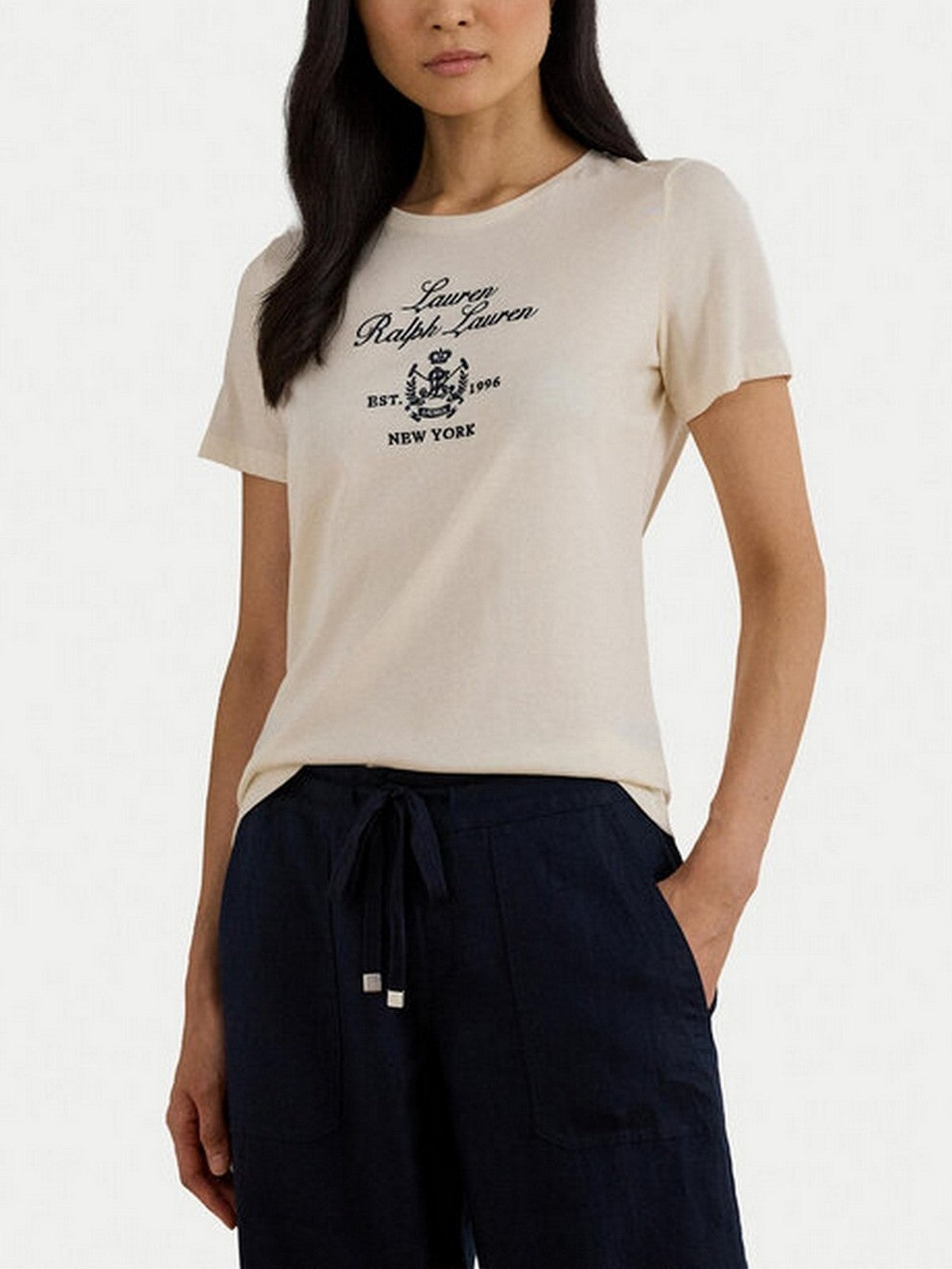 LAUREN RALPH LAUREN T-shirt Donna KATLIN-SHORT SLEEVE-T-SHIRT 200P03725 002 MASCARPONE CREAM