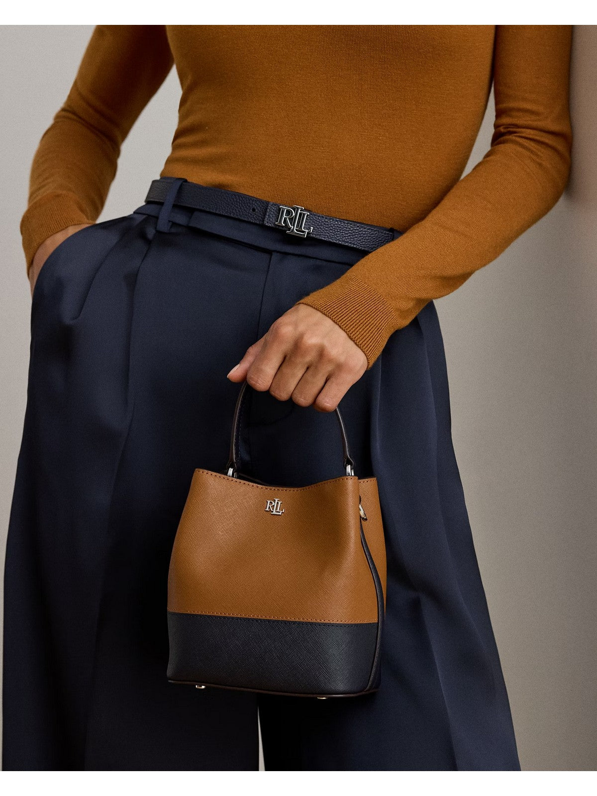 LAUREN RALPH LAUREN Borsa Donna 431974556 002 LAUREN TAN/LAUREN NAVY