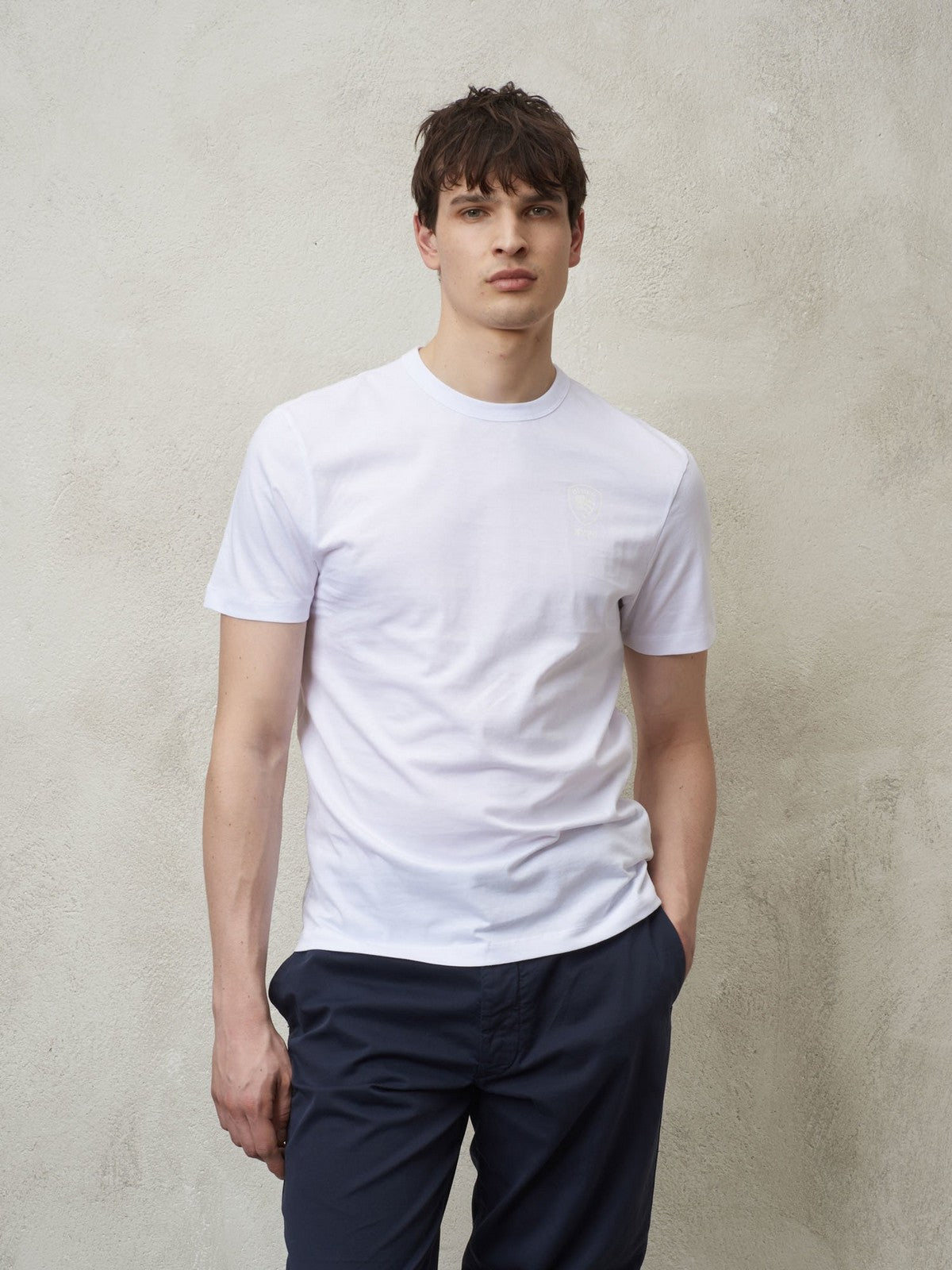 T-shirt Blauer et poteau masculin 24SBLUH02143 004547 100 blanc