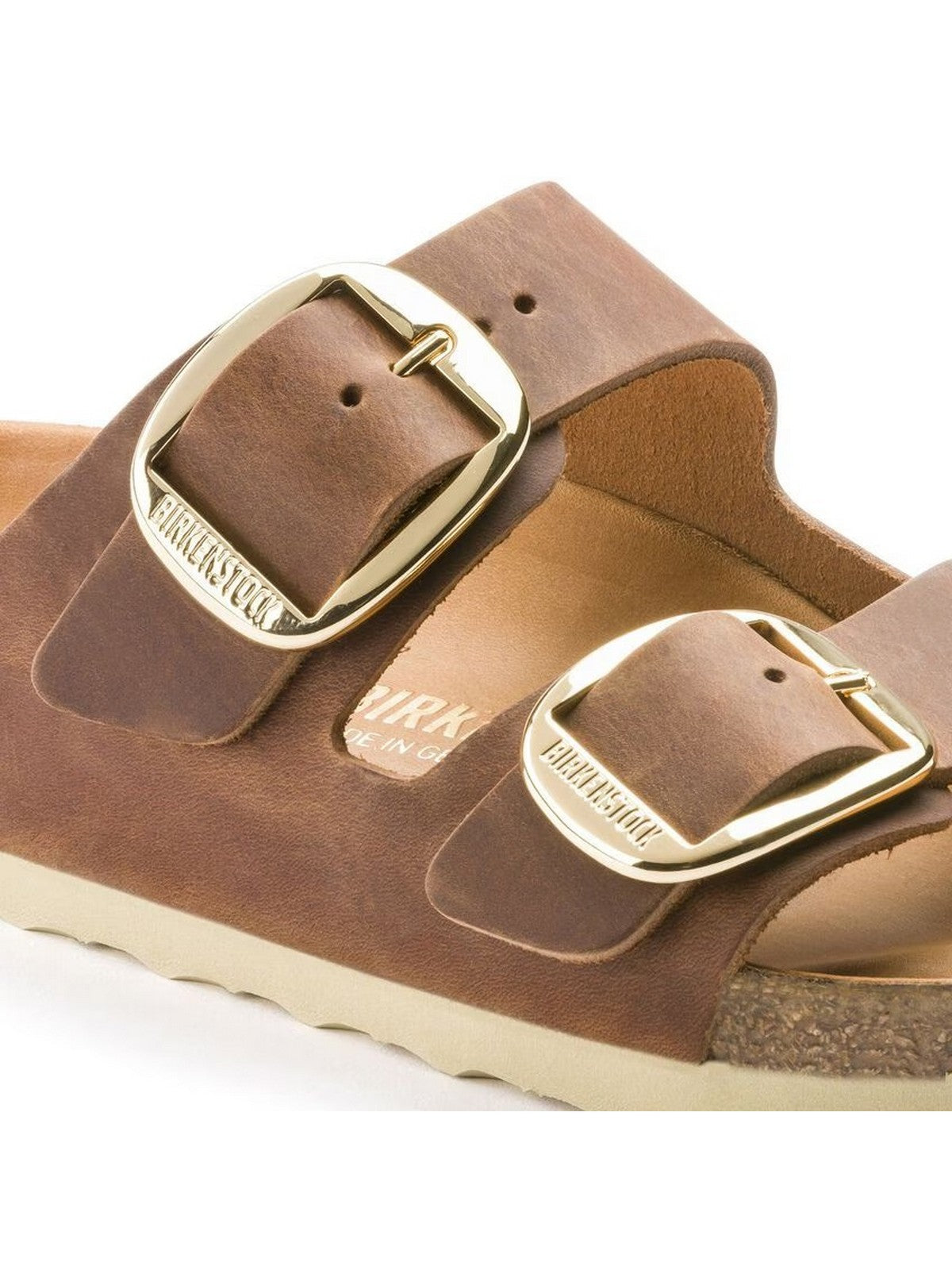 BIRKENSTOCK Sandalo Donna Arizona Big Buckle cognac, Oiled Leather 1011073 Marrone gioboutiqueweb