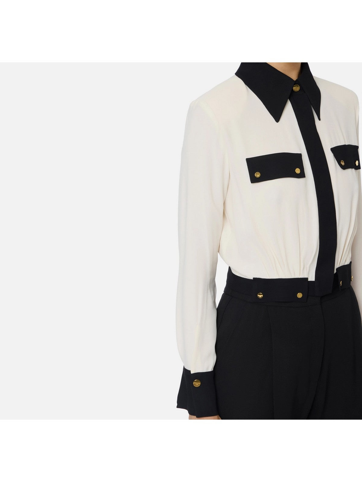 ELISABETTA FRANCHI Camicia Donna CAT0156E2 EF1 MILK/NERO gioboutiqueweb