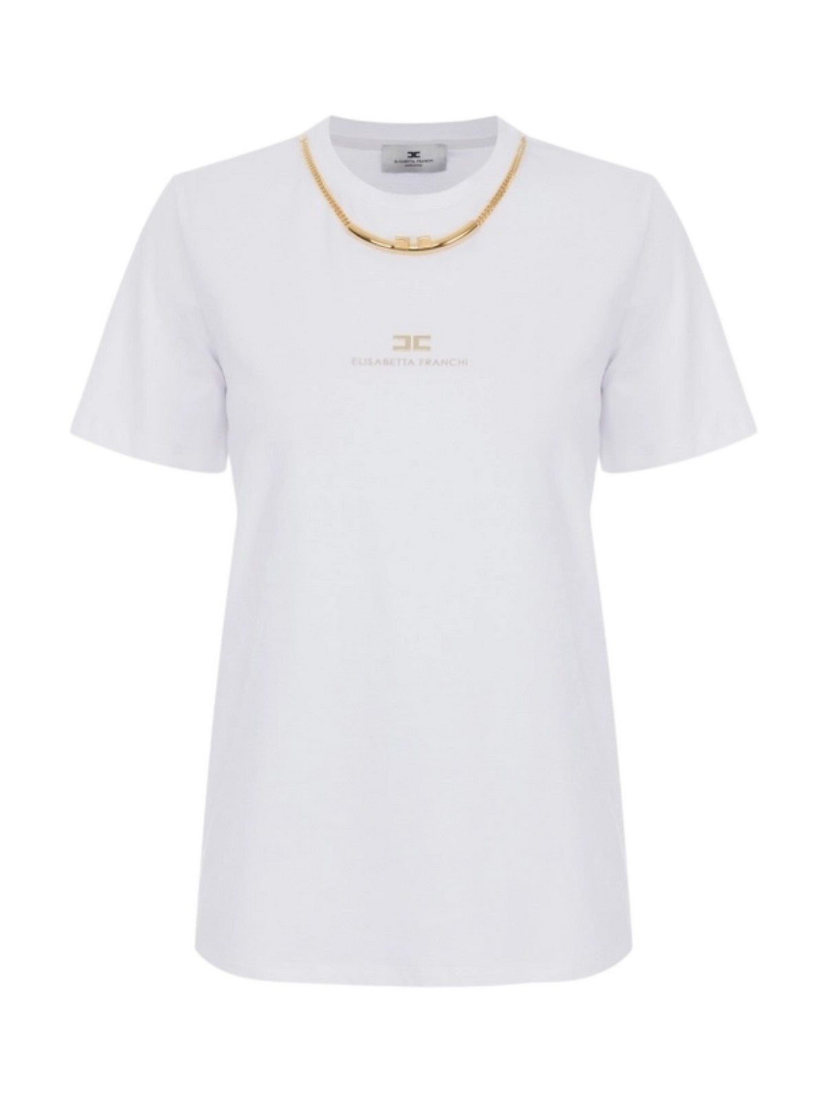 ELISABETTA FRANCHI T-shirt Donna MA02856E2 270 GESSO gioboutiqueweb