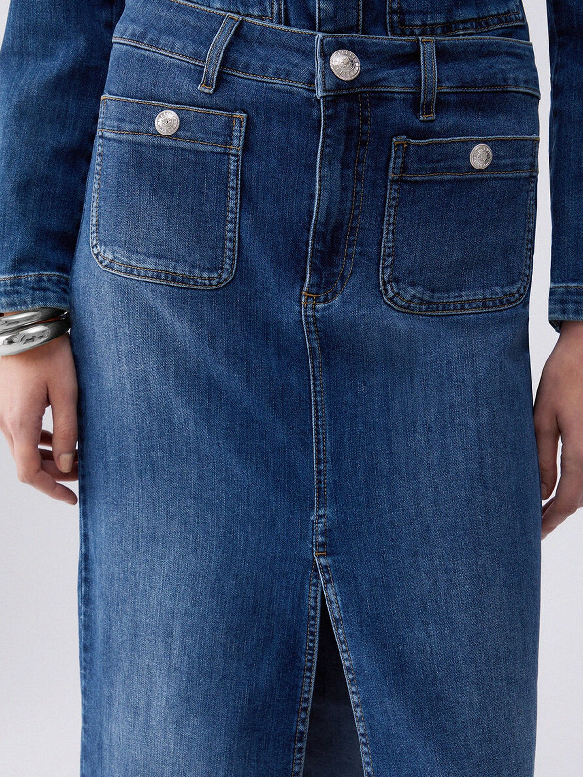 LIU JO BLUE DENIM Gonna Donna UA6259D0275 78988 Den.Blue dk.buttons