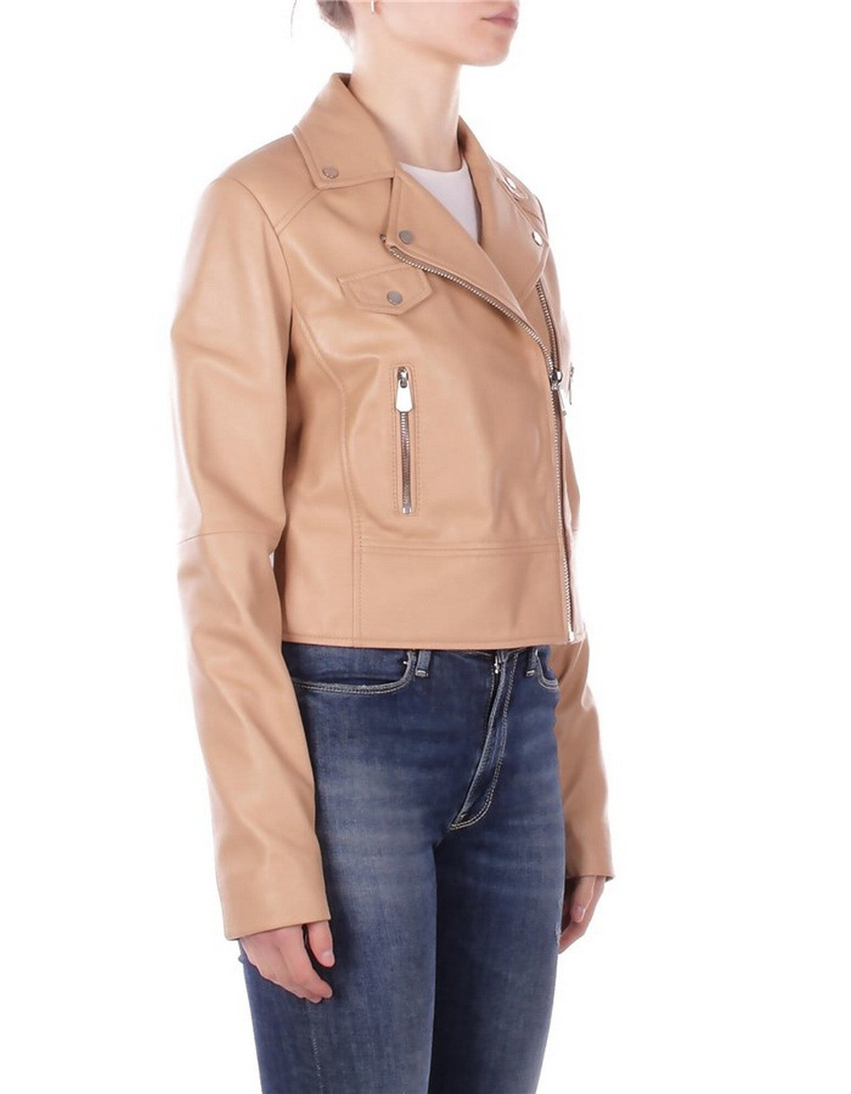 PINKO Giubbino Donna NEW SENSIBILE CHIODO NAPPA 106247-A32I D41 BEIGE CHANTILLY