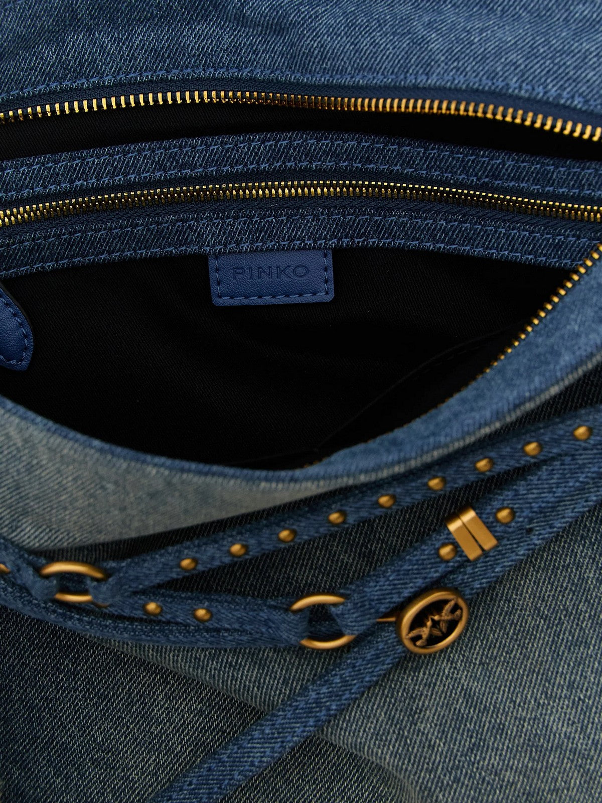 PINKO Borsa Donna BELT BAG BIG DENIM 105903-A31G PJDQ LAVAGGIO MEDIO-ANTIQUE GOLD
