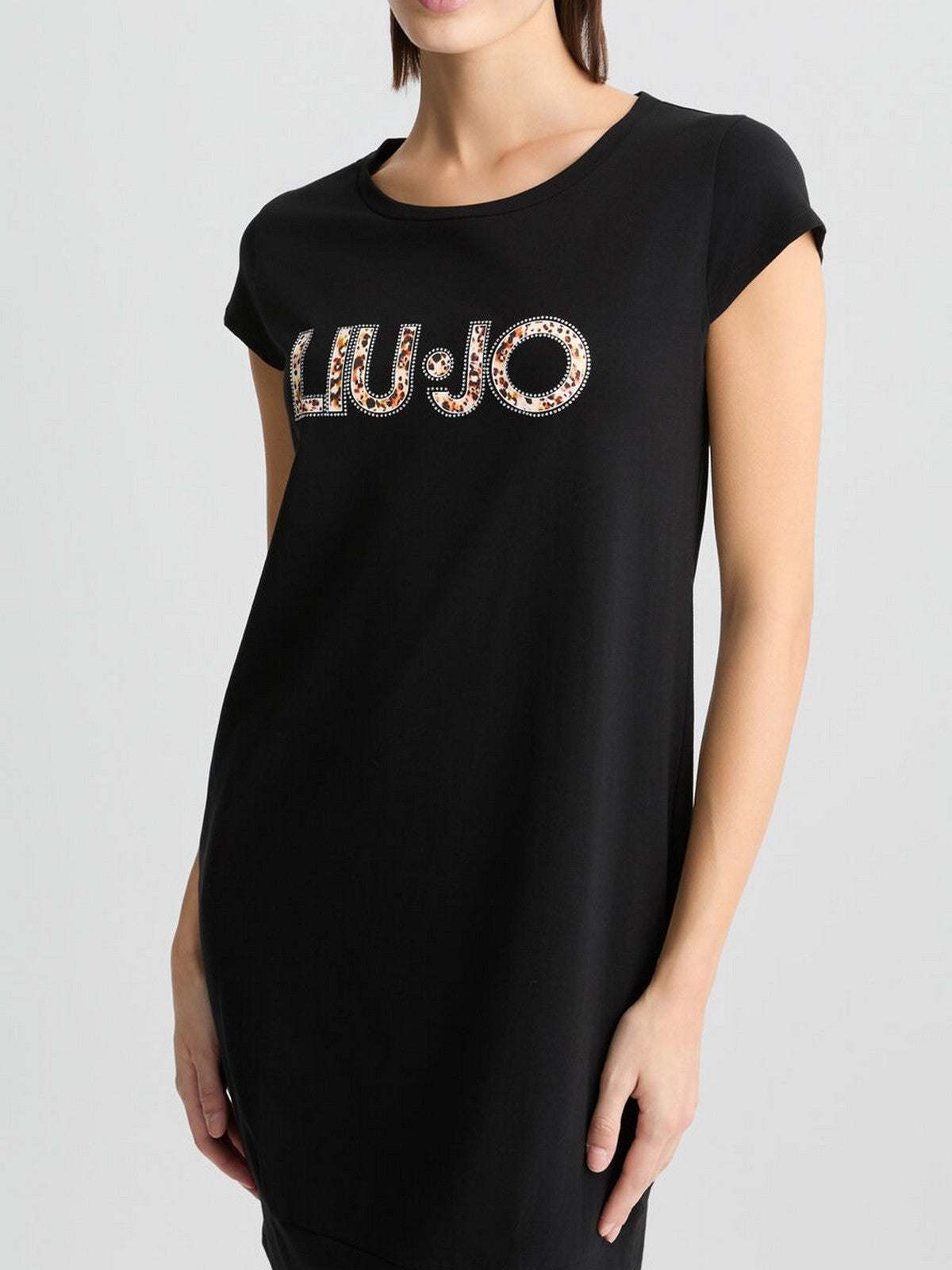 LIU JO BEACHWEAR Abito Donna VA5194JS003 M9330 Nero/anim.rouge gioboutiqueweb