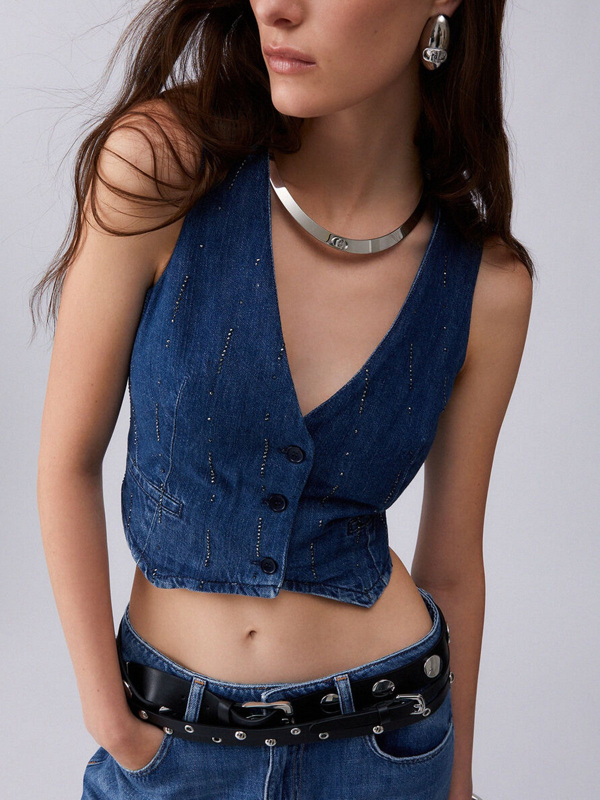LIU JO BLUE DENIM Gilet Donna UA6188D0315 78033 Den.Blue starry wash