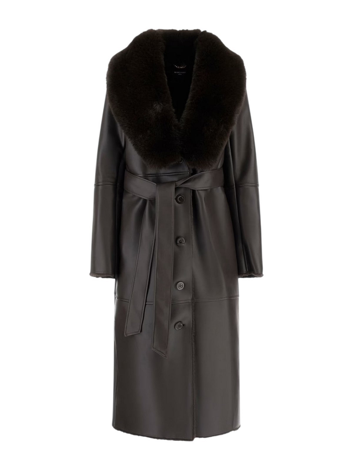 MARCIANO Cappotto Donna ZOEY FAUX LEATHER COAT 5BGL42 7387A G1DL CHOCOLATE BROWNIE