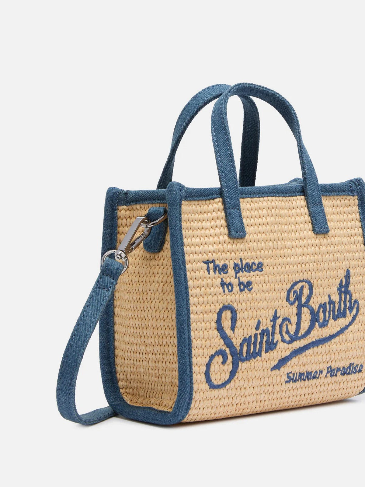 MC2 SAINT BARTH Borsa Donna VIVIAN MINI STRAW 02778L 11 DENIM EMB