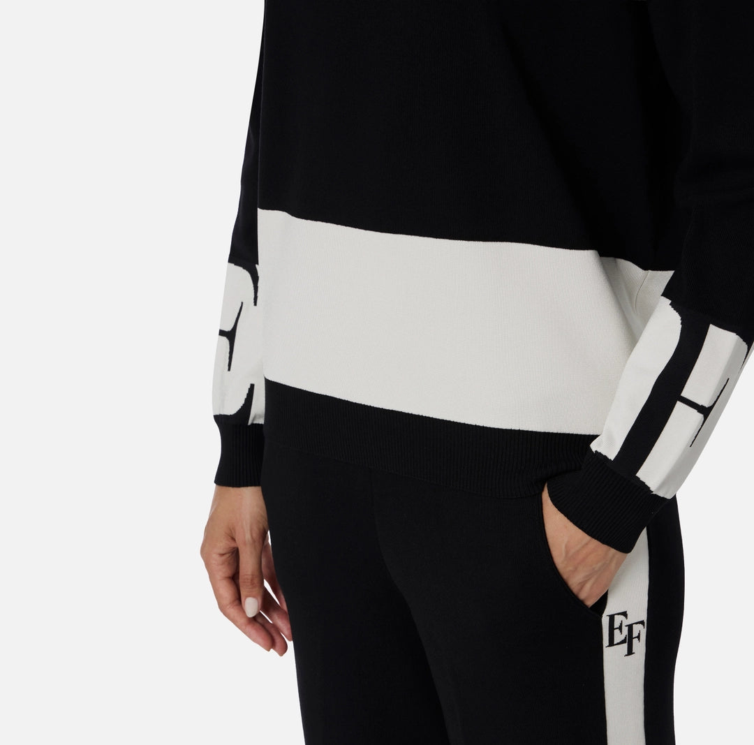 ELISABETTA FRANCHI Maglione Donna MK01S56E2 EF3 NERO/MILK