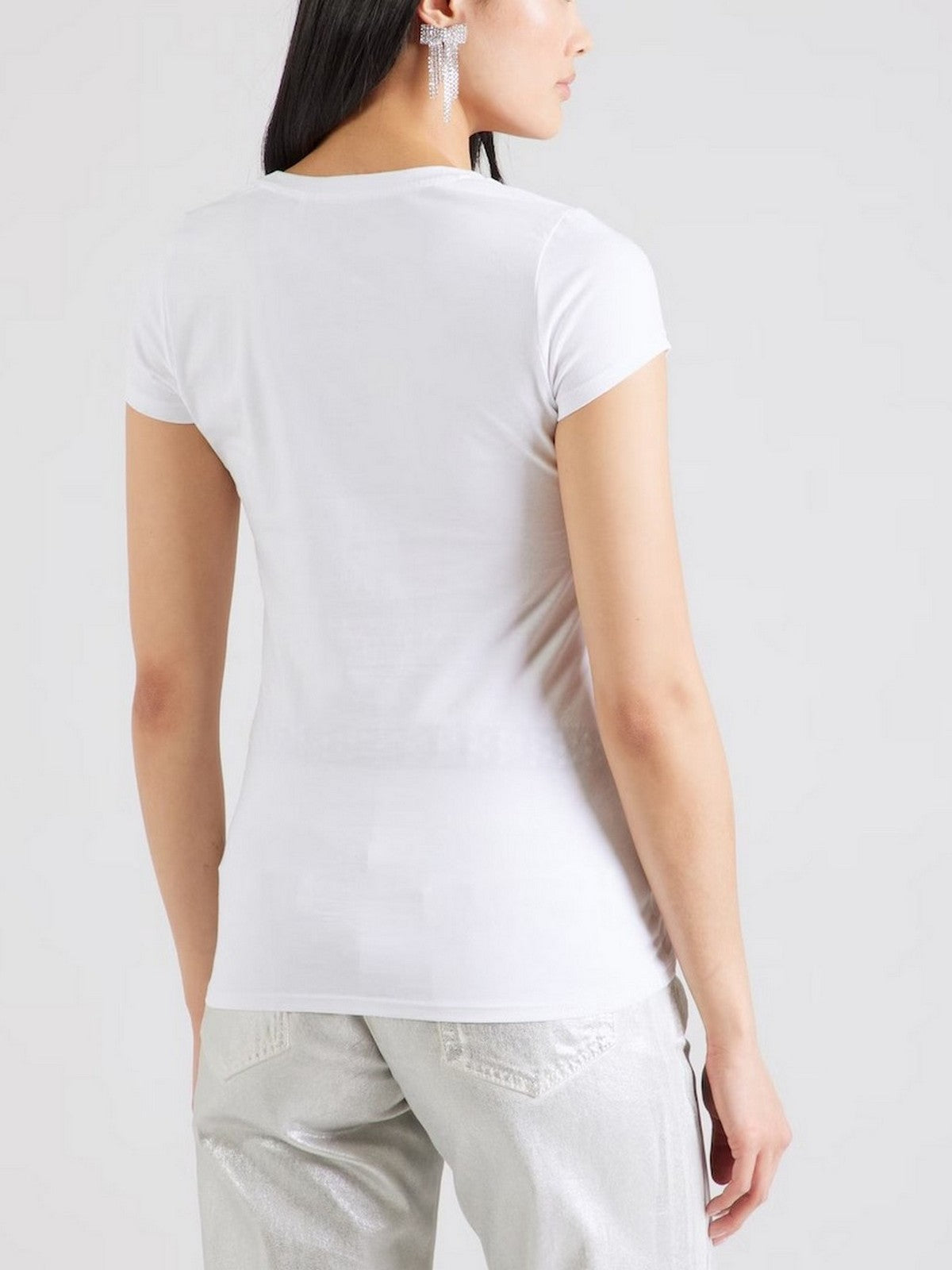 GUESS T-shirt Donna SS TRIANGLE OMBRE R3 TEE W5GI43 KA0Q1 G011 Bianco gioboutiqueweb