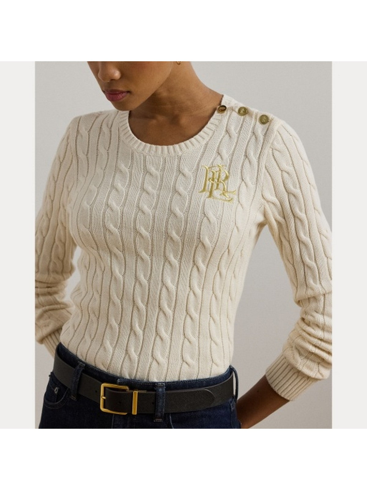 LAUREN RALPH LAUREN Maglia Donna MONTIVA 200932223 002 MASCARPONE CREAM gioboutiqueweb