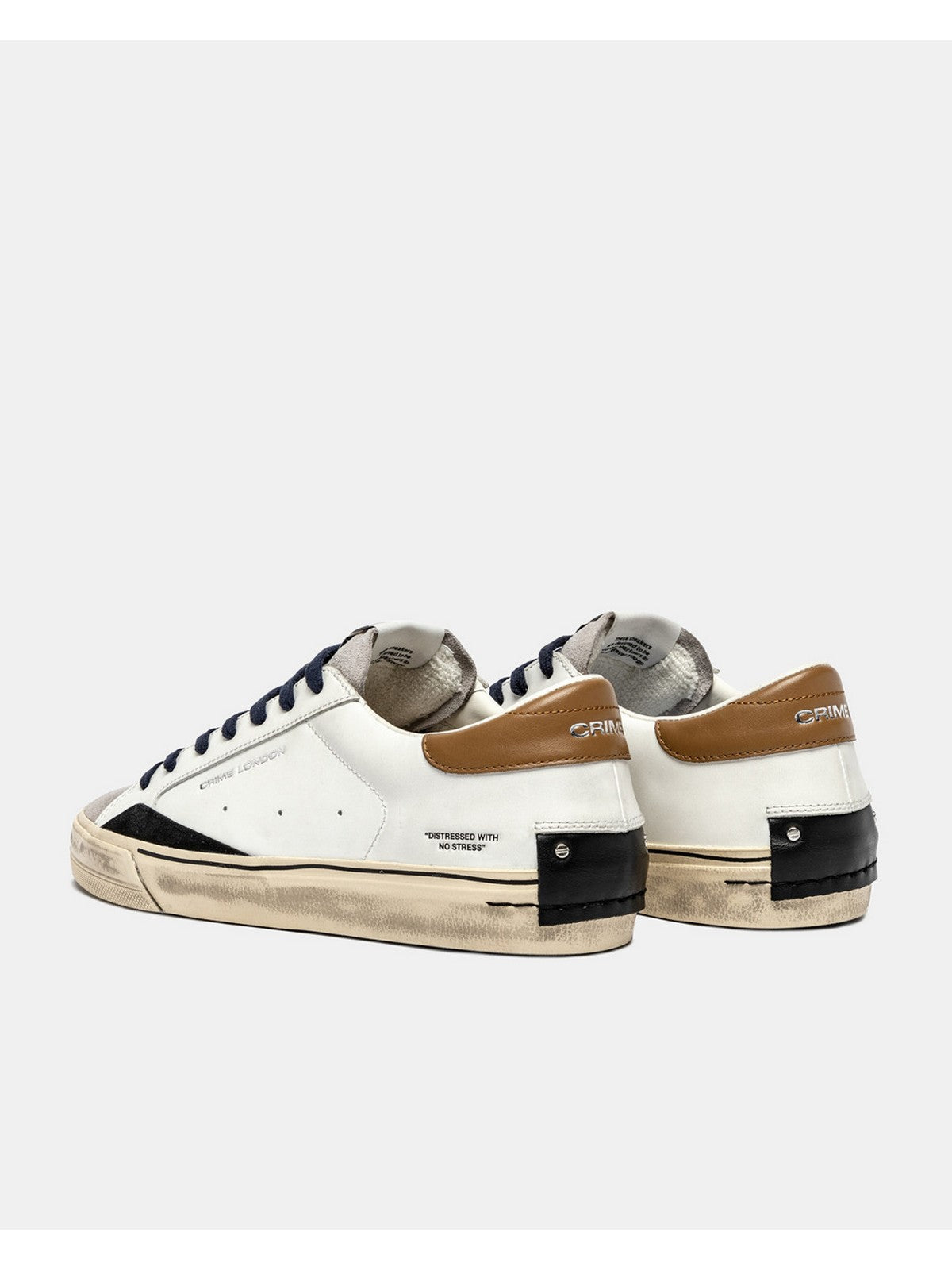 CRIME LONDON Sneaker Uomo DISTRESSED 2.0 OAK SMOKE 11070AA8 10 WHITE