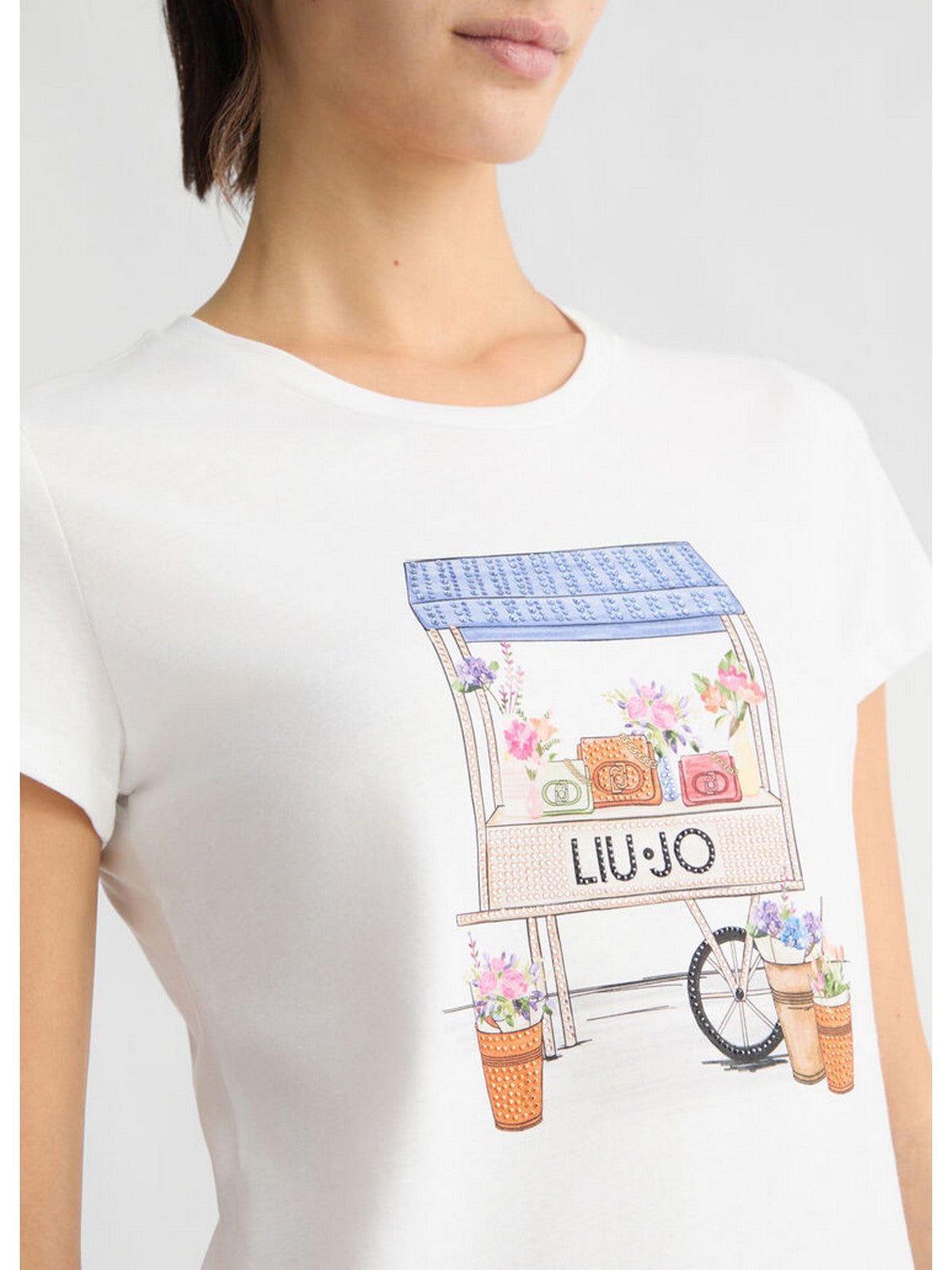 LIU JO WHITE T-shirt Donna WA5362JS923 M9570 Bianco gioboutiqueweb