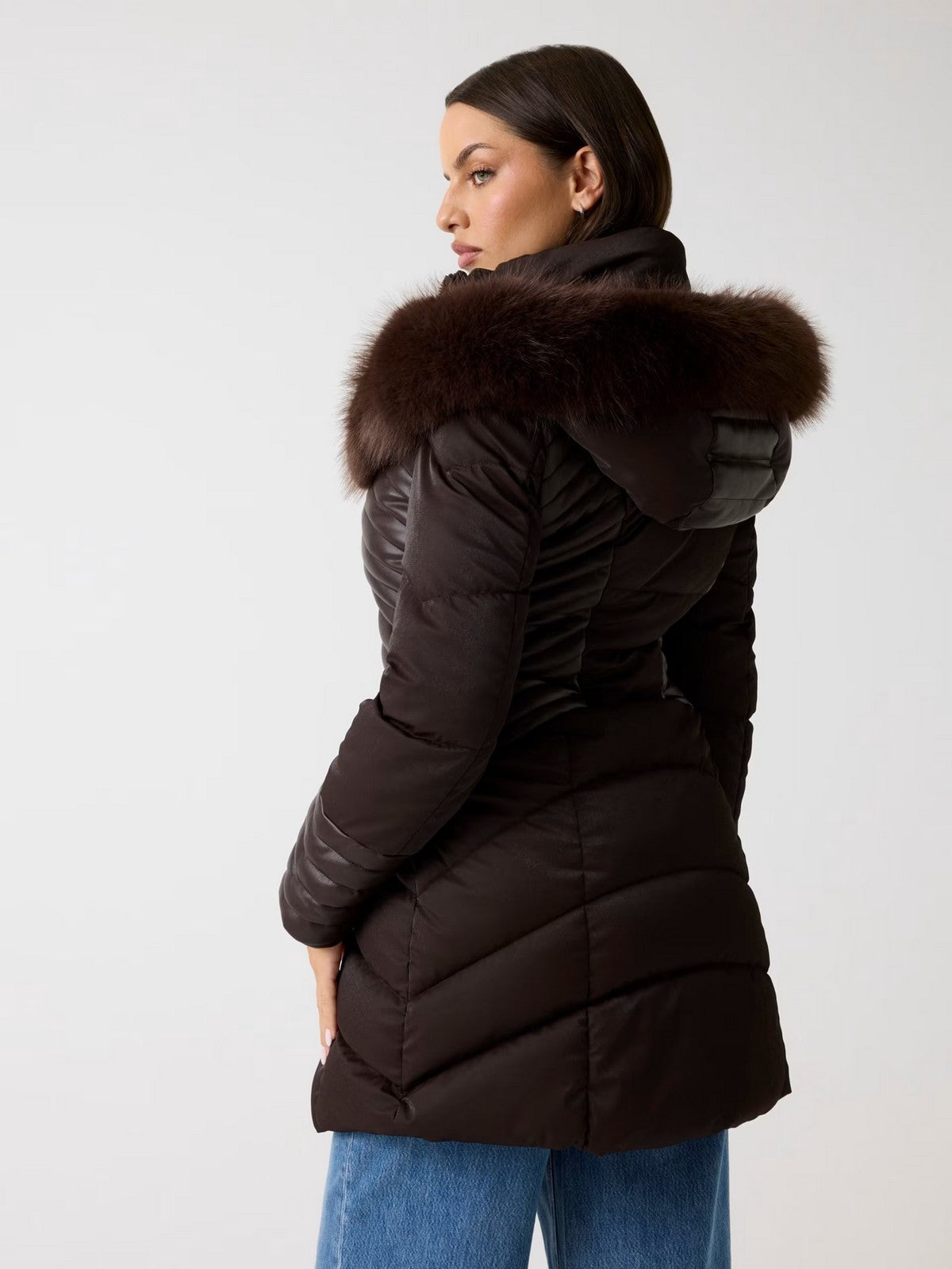 GUESS Piumino Donna NEW OXANA JACKET W4BL61 WGLZ0 G1EB REGAL BROWN