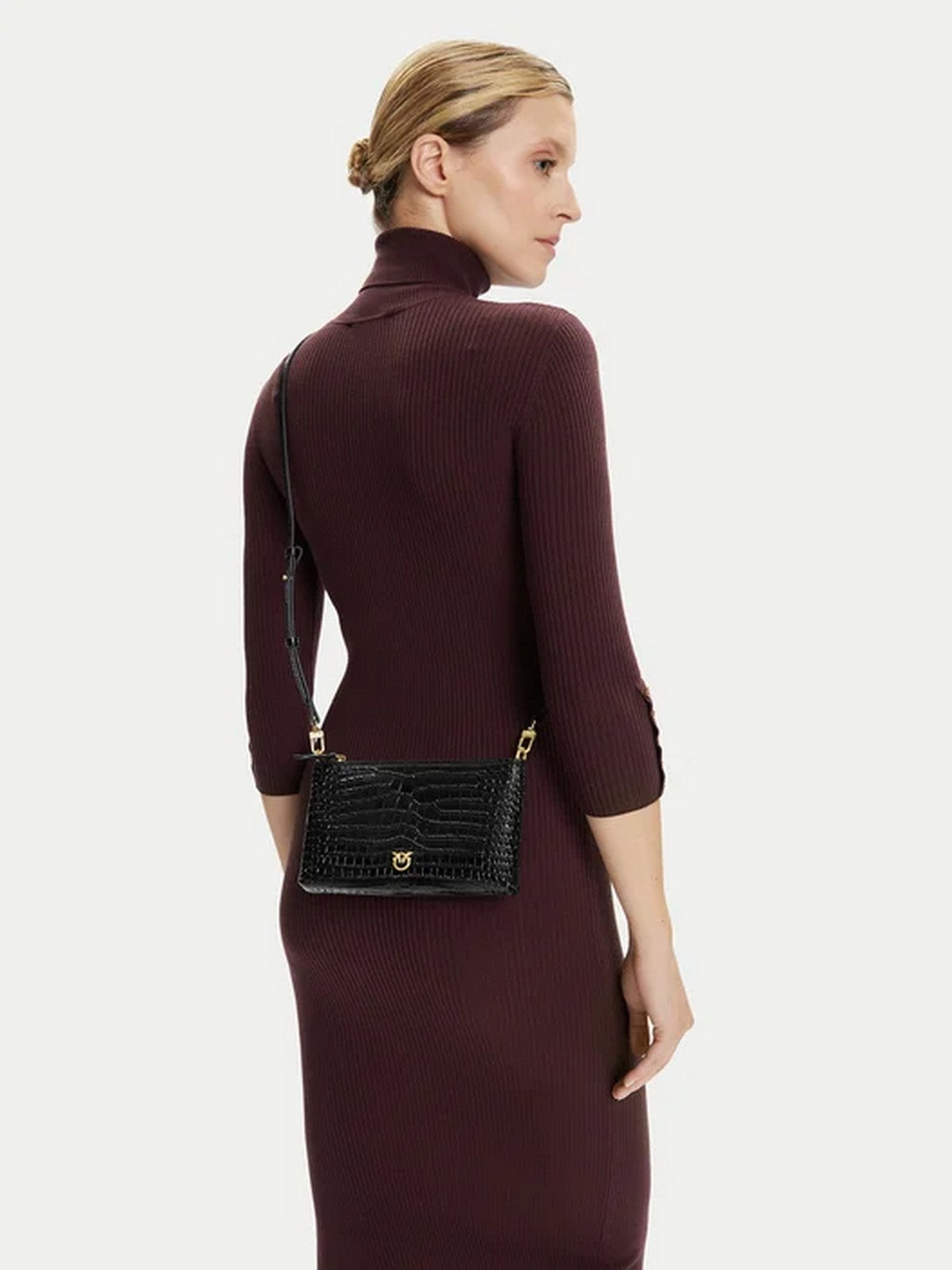 PINKO Portafoglio Donna FLAT HORIZONTAL MINI 104277-A2OH Z99V NERO LIMOUSINE - MATT GOLD