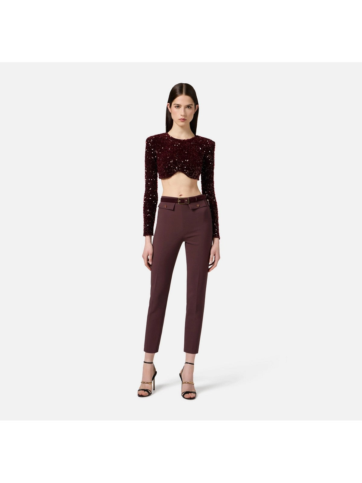 ELISABETTA FRANCHI Pantalone Donna PA12056E2 EA4 MERLOT gioboutiqueweb