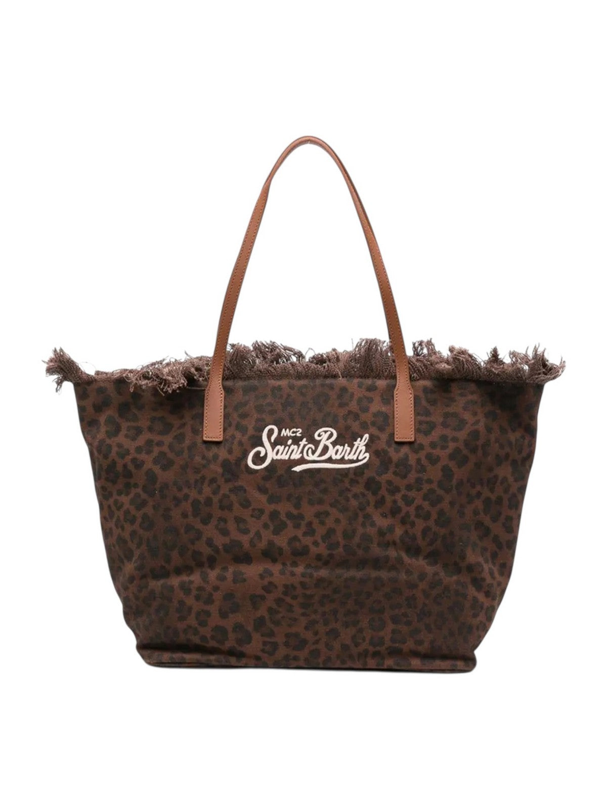 MC2 SAINT BARTH Borsa Donna CITY BAG FRINGE 00588L CANVAS DARK LEOPARD 18 EMB