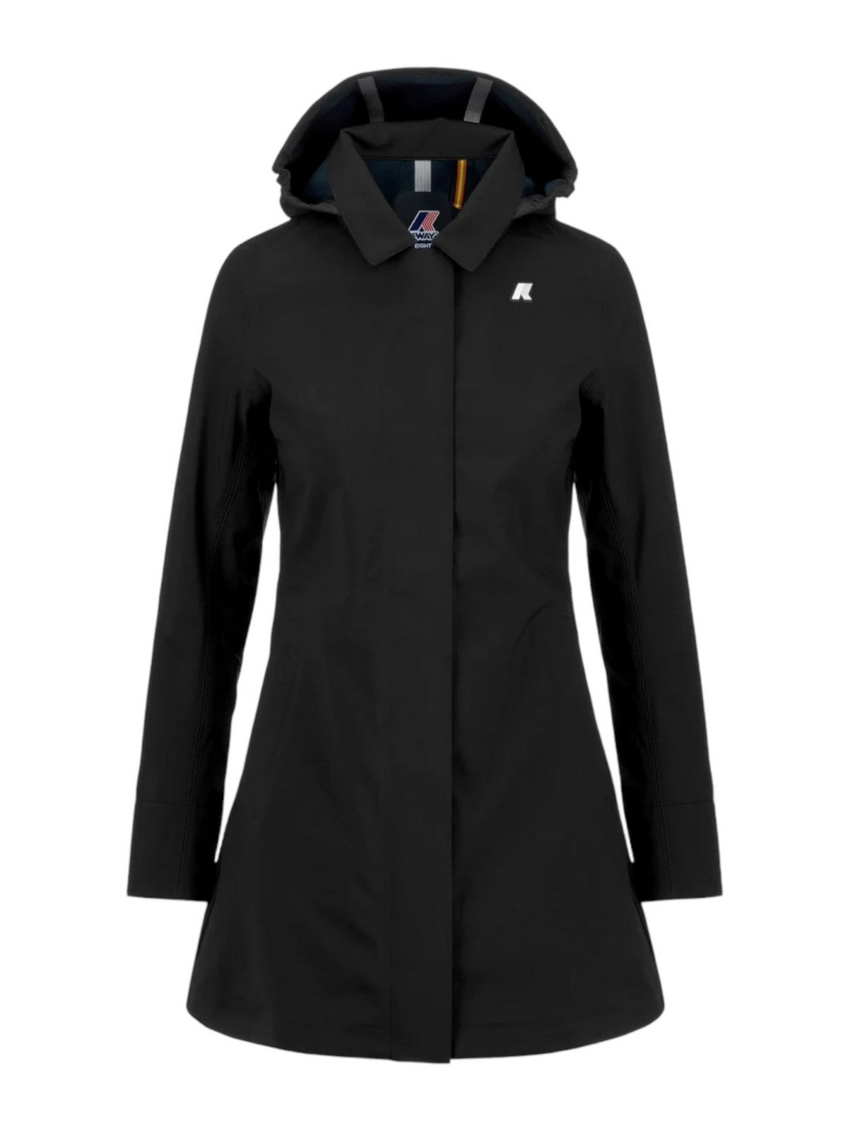 K-WAY Giubbino Donna Mathy bonded K2148BW A3C BLACK-BLUE DEPTH gioboutiqueweb