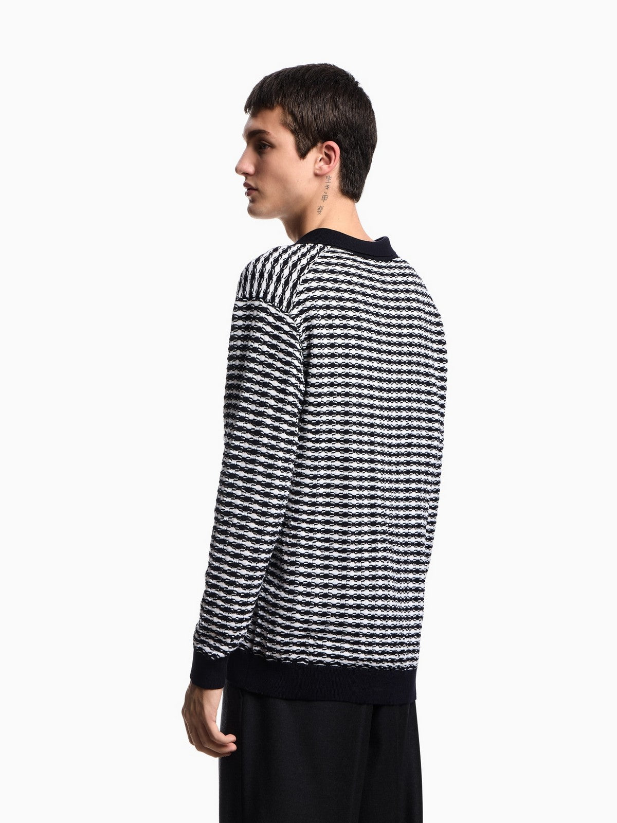 Jersey de hombre EMPORIO ARMANI EM003518 AF19833 F0015 BLANCO/AZUL OSCURO