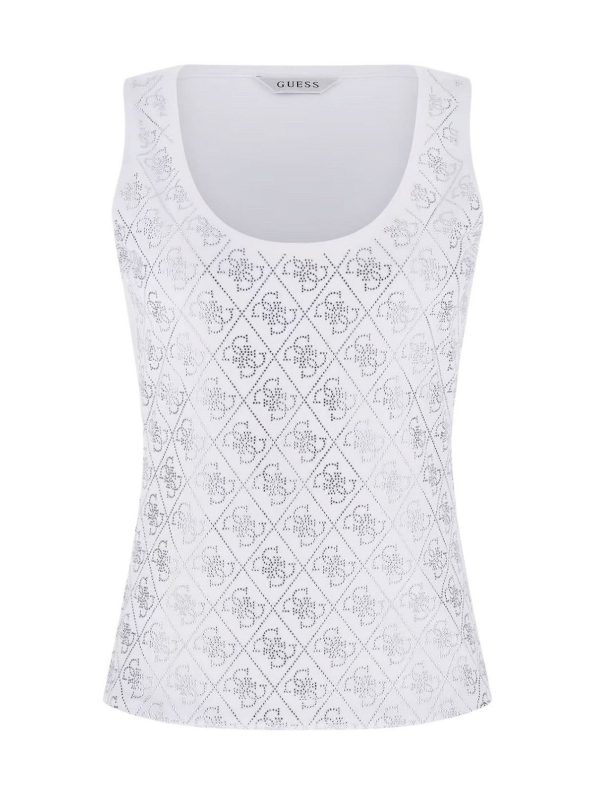 GUESS Canotta Donna SL 4G ALLOVER TANK TOP W6GP10 K2932 G011 PURE WHITE