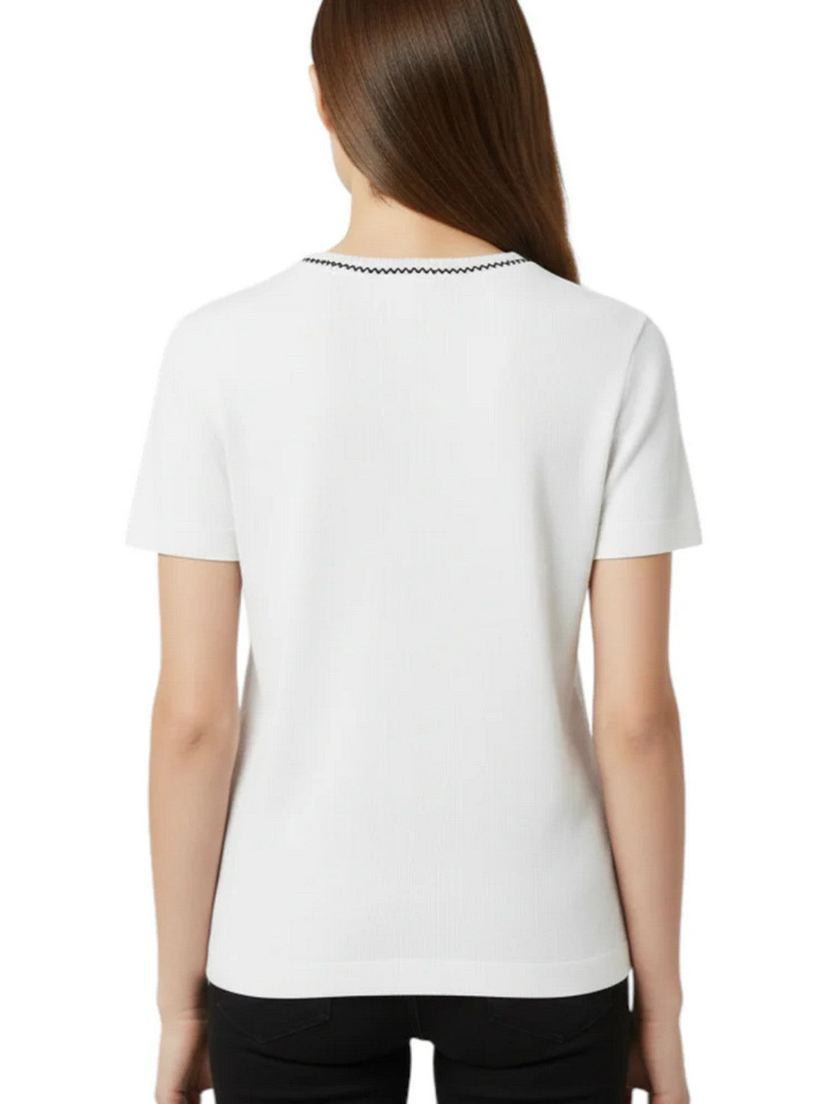 PINKO T-shirt Donna BRUGHERIO T-SHIRT COSTINA LOGO 106815-A3AL ZZ1 BIANCO/NERO