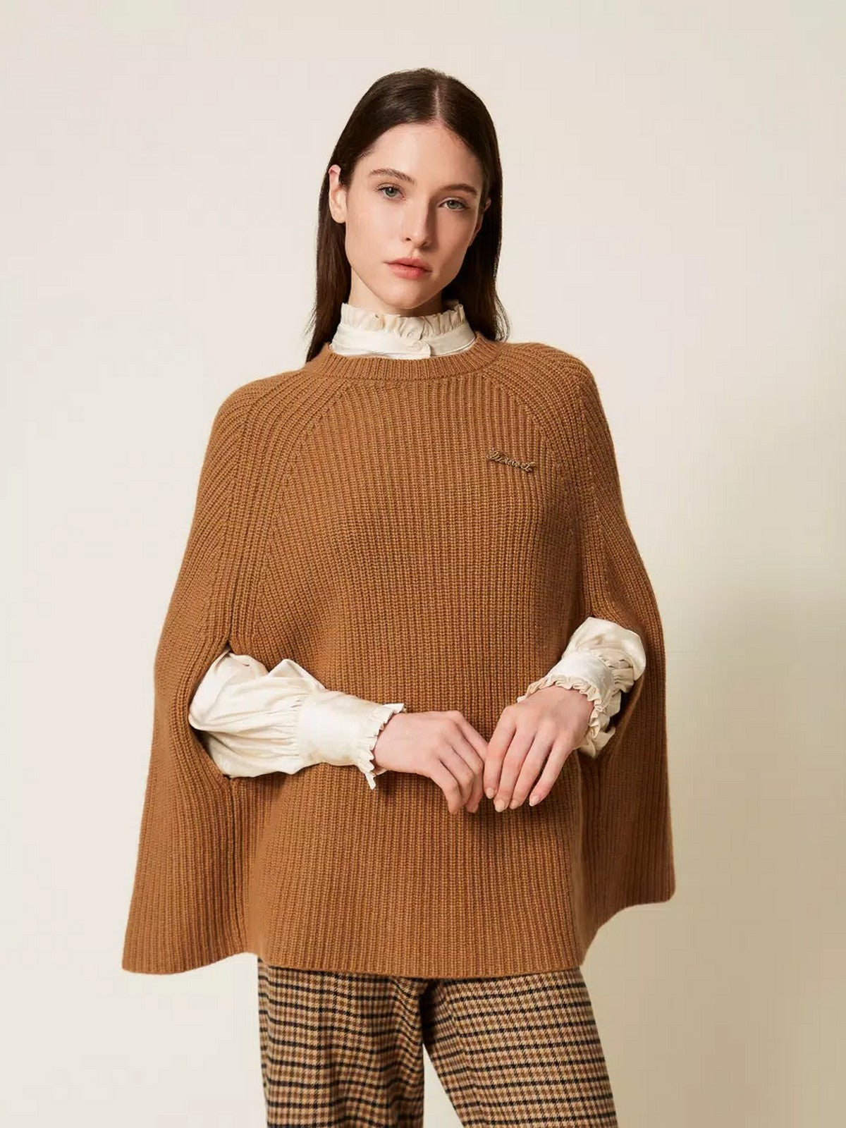 TWINSET Mantella Donna MIX MERINOS WOOL SHAPES 252TT3421 12538 ALPACA