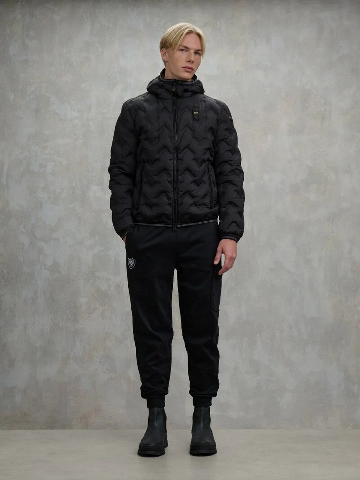 BLAUER Piumino Uomo PIERY 25WBLUC03233 007308 999TB NERO interno TABACCO