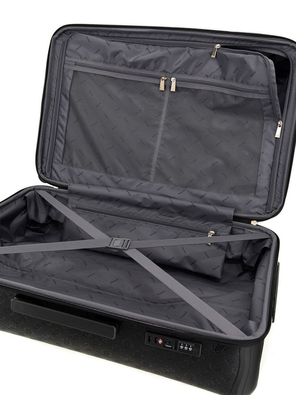 GUESS Valigia e Trolley Donna WILDER 28 IN 8-WHEELER TWDP74 52988 BLA Nero gioboutiqueweb