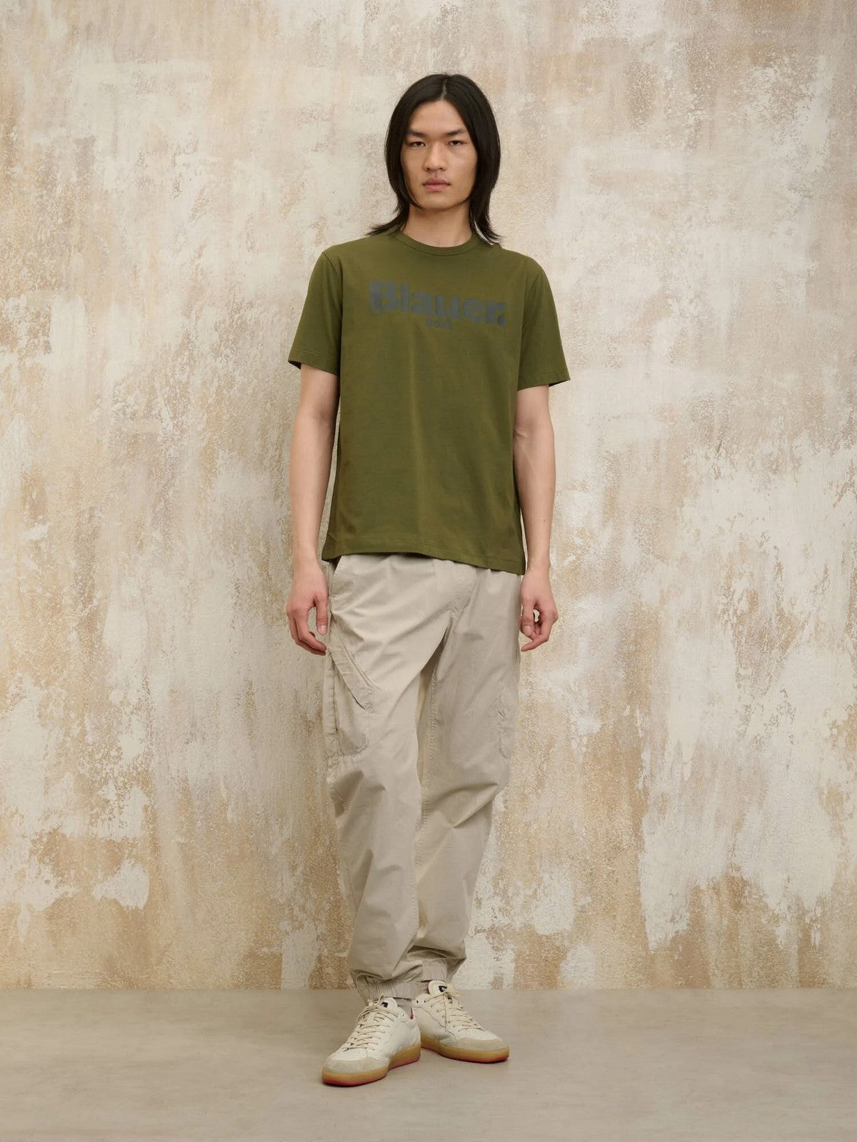 BLAUER T-shirt Uomo BOURNE 25SBLUH02191 004547 647 Verde gioboutiqueweb