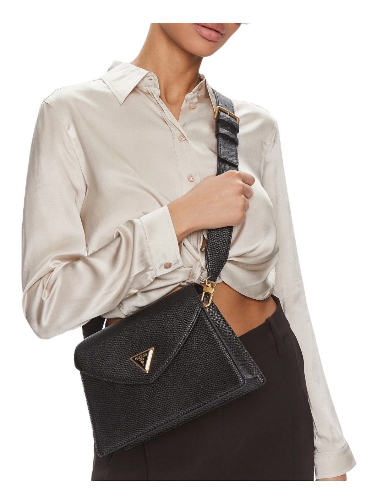 GUESS Borsa Donna James Girlfriend Sat HWVA92 31200 BLA Nero gioboutiqueweb