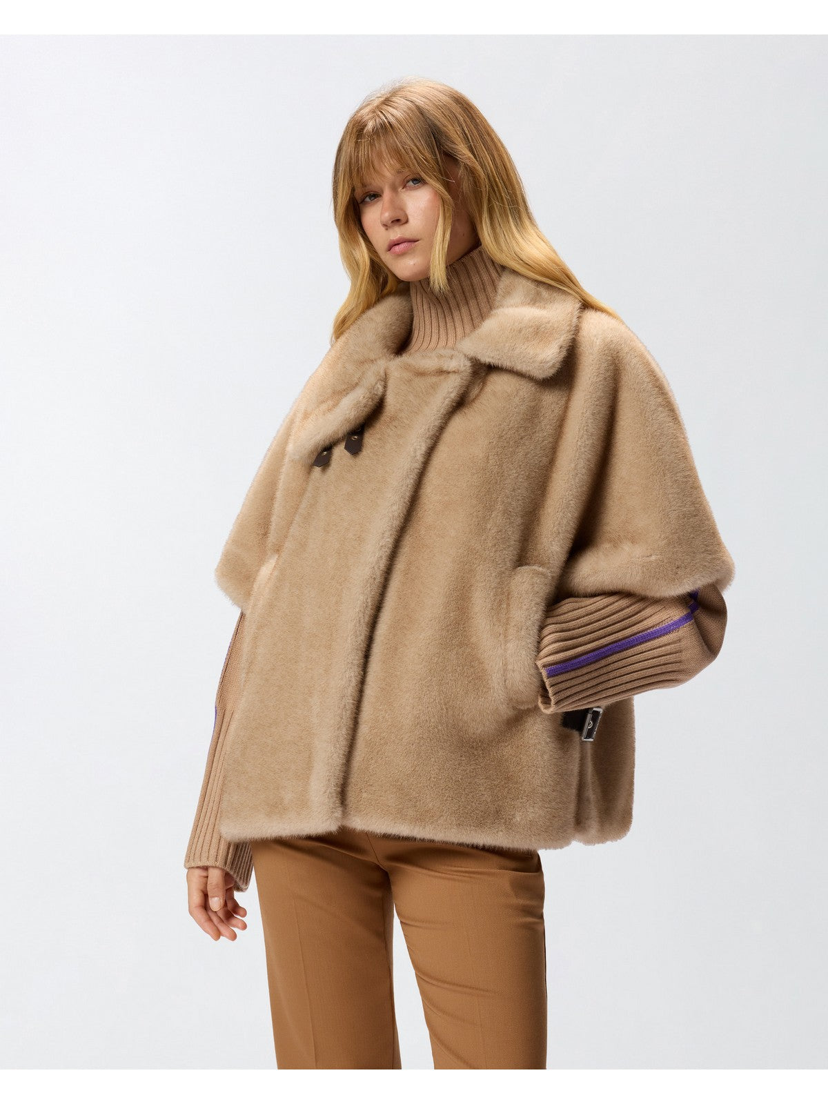 PINKO Pelliccia Donna COMODINO CAPPA 103837-A2PI C60 BEIGE-CHIARO DI LUNA